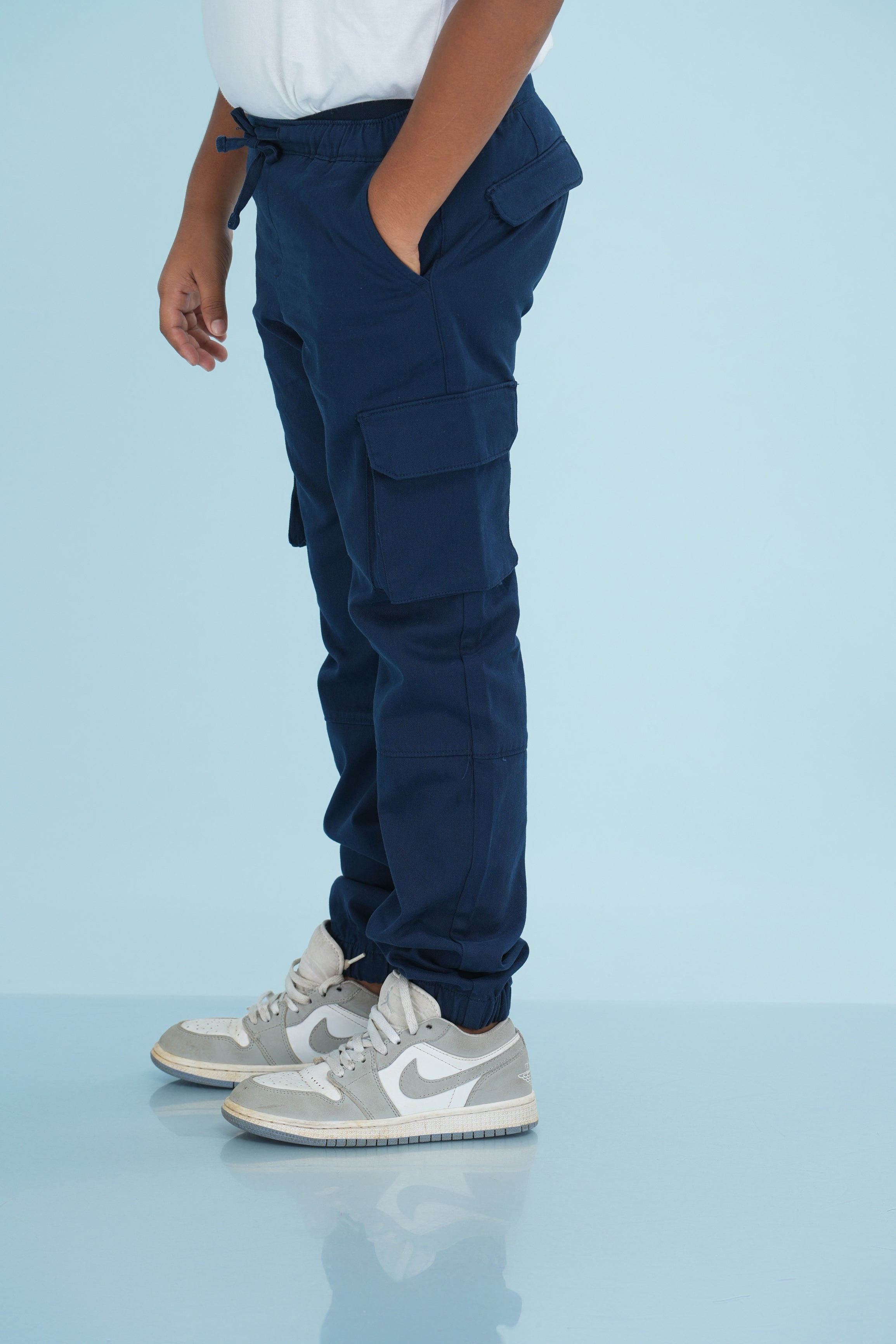Kids' Twill Essential Cargo Bottom – Dark Blue | AnationZ Junior
