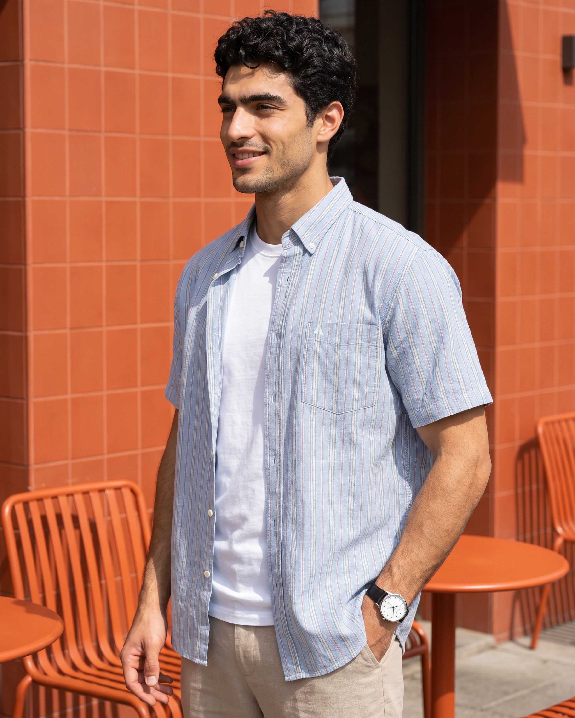 AnationZ Heritage Linen Button-Down Shirt - Open Sky Sri Lanka
