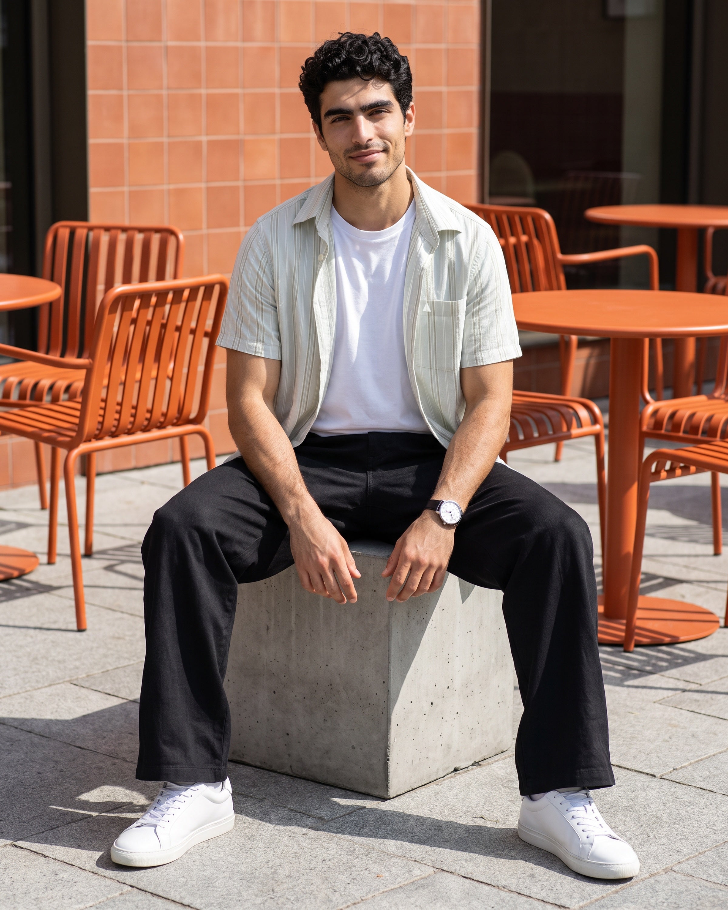 AnationZ Heritage Linen Button-Down Shirt - Sage Breeze Sri Lanka