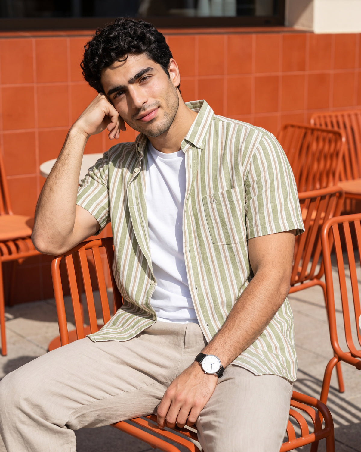 AnationZ Heritage Linen Button-Down Shirt - Sage Breeze Sri Lanka