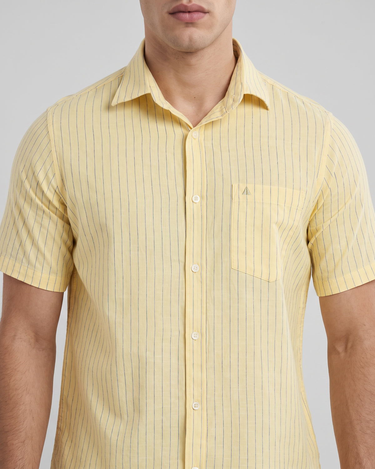 Heritage Linen Stripe Short Sleeve Shirt - Mustard