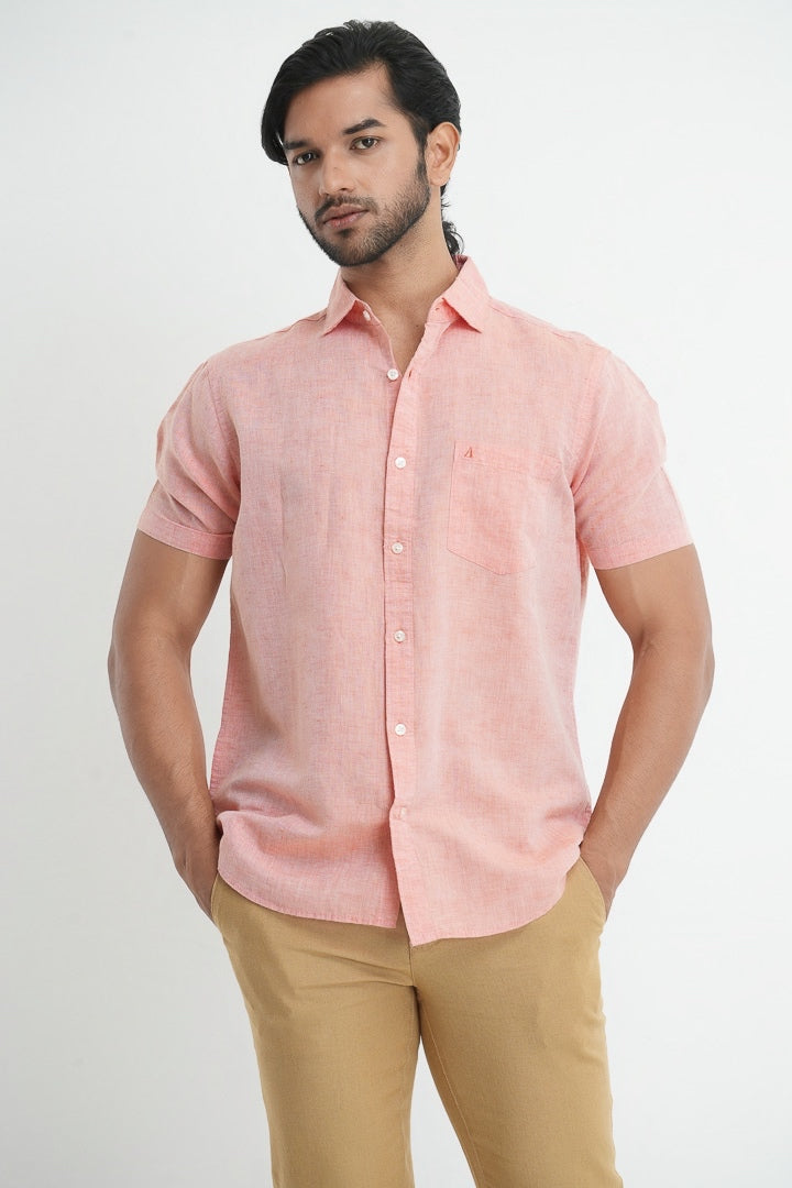 Classic Linen Cotton Shirt - Pink