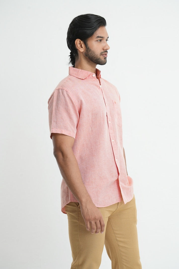 Classic Linen Cotton Shirt - Pink