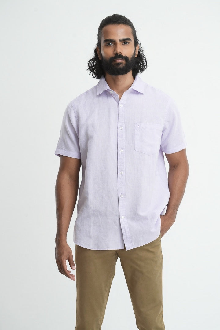 Classic Linen Cotton Shirt - Violet