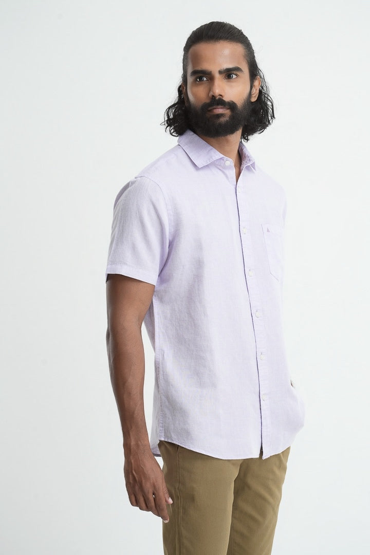 Classic Linen Cotton Shirt - Violet