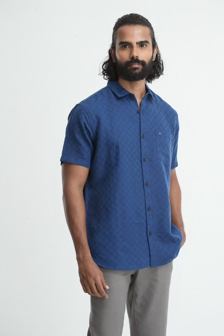 Classic Linen Cotton Shirt - Blue