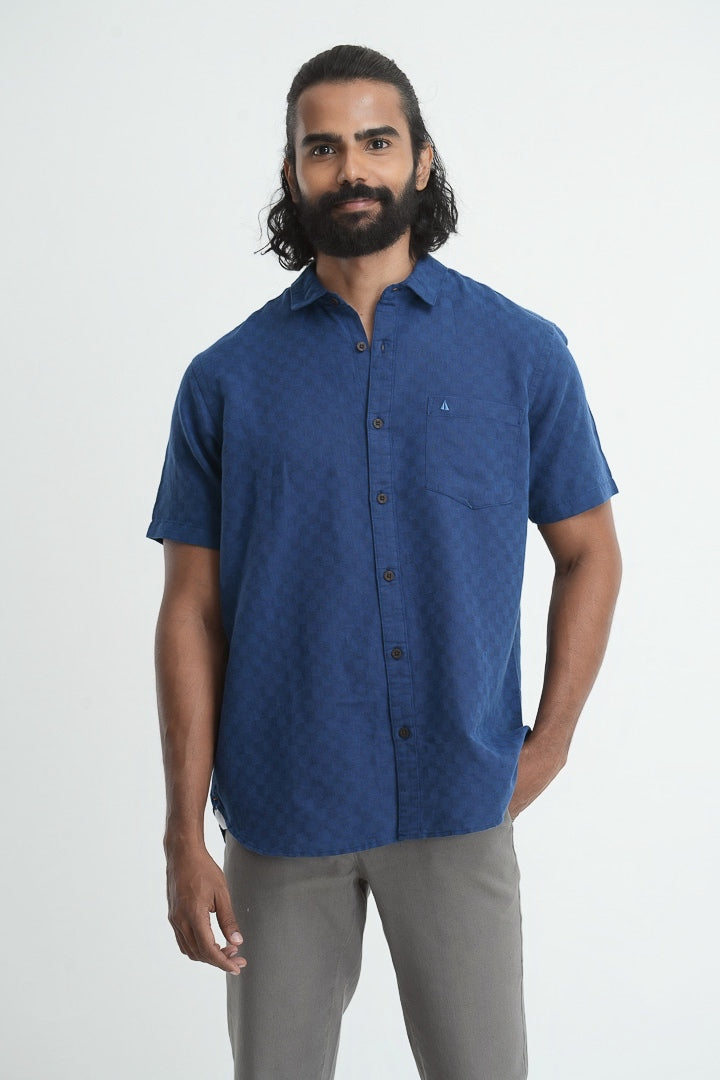 Classic Linen Cotton Shirt - Blue