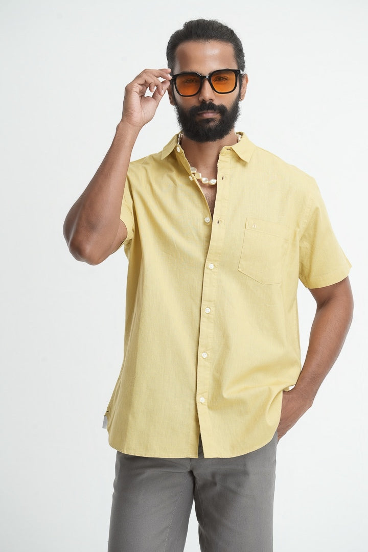 Classic Linen Cotton Shirt - Amber