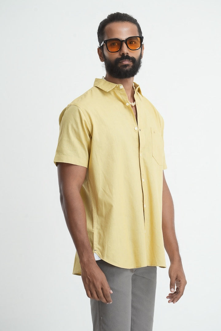 Classic Linen Cotton Shirt - Amber