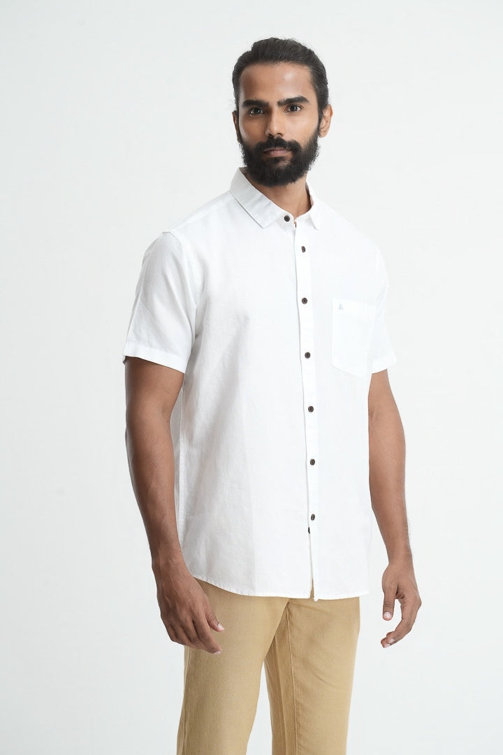 Classic Linen Cotton White Shirt