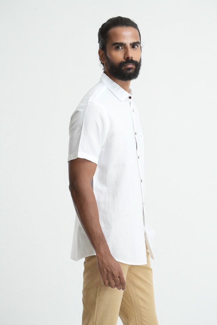 Classic Linen Cotton White Shirt