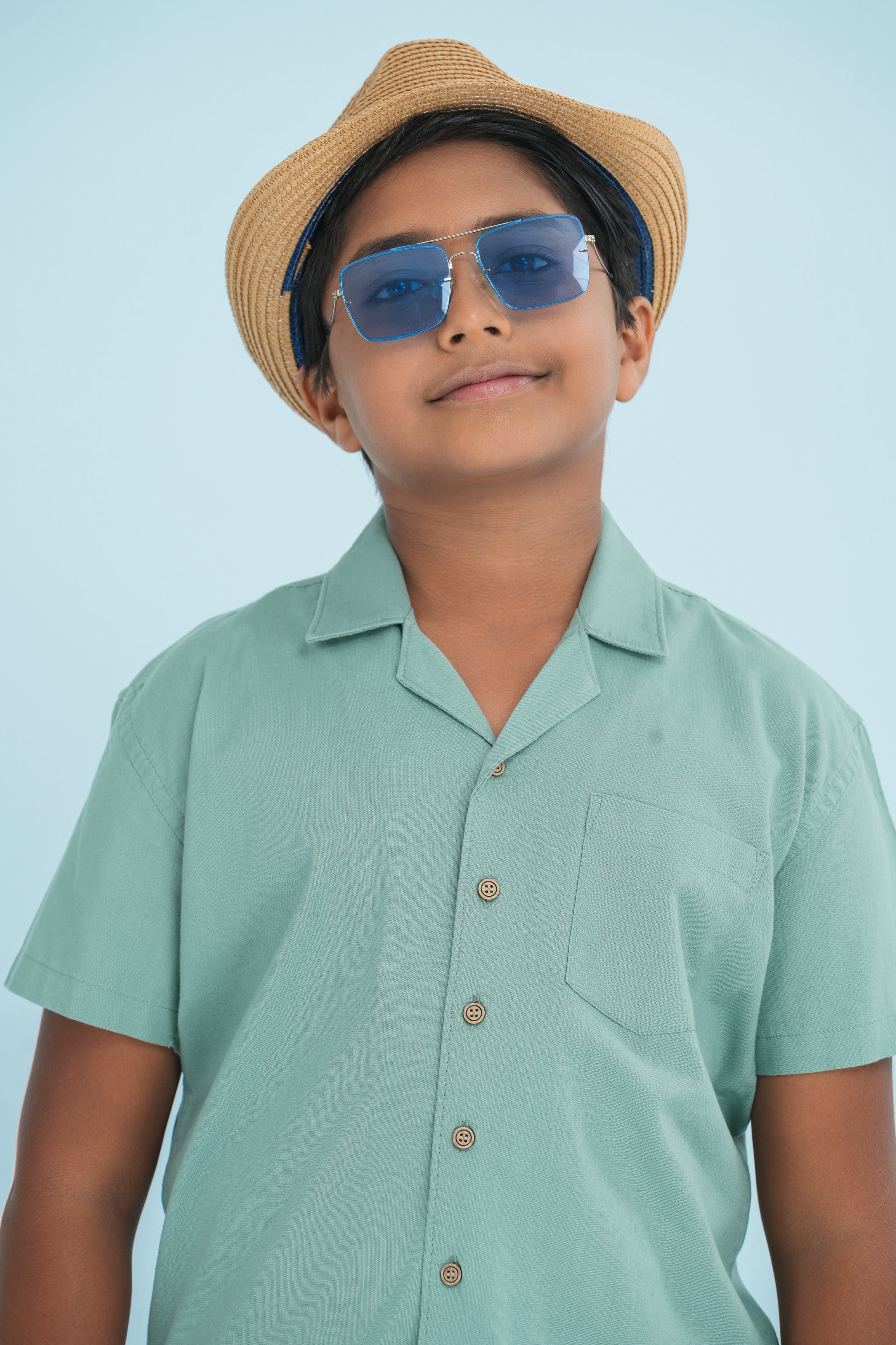 Kids' Linen Co-ord Set – Sage Green | AnationZ Junior