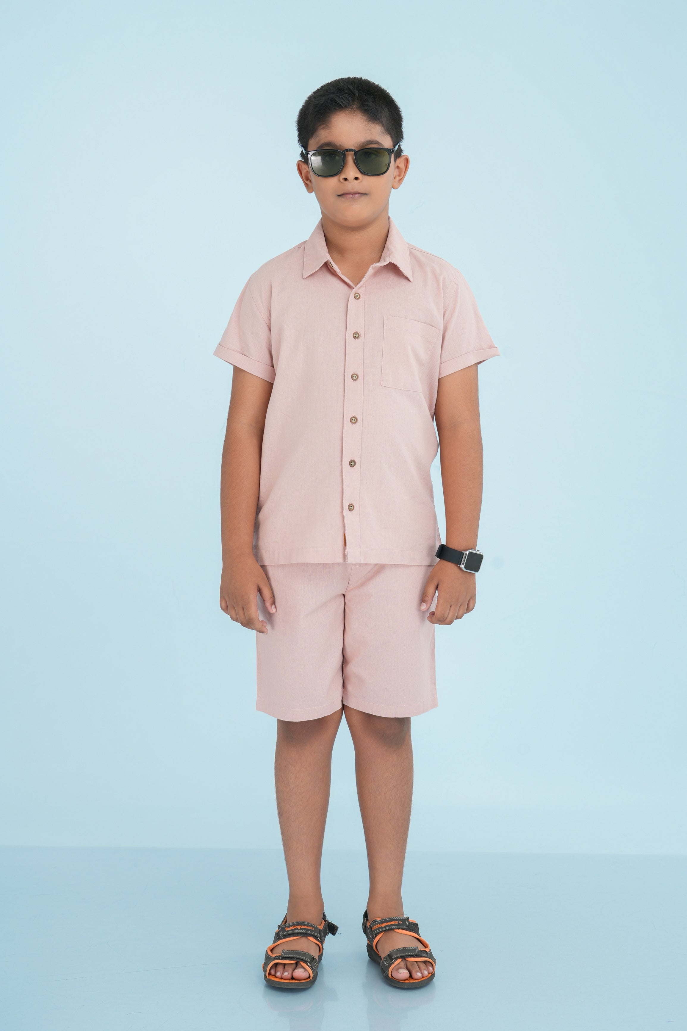 Kids' Linen Cotton Coord Set – Peach Blush | AnationZ Junior