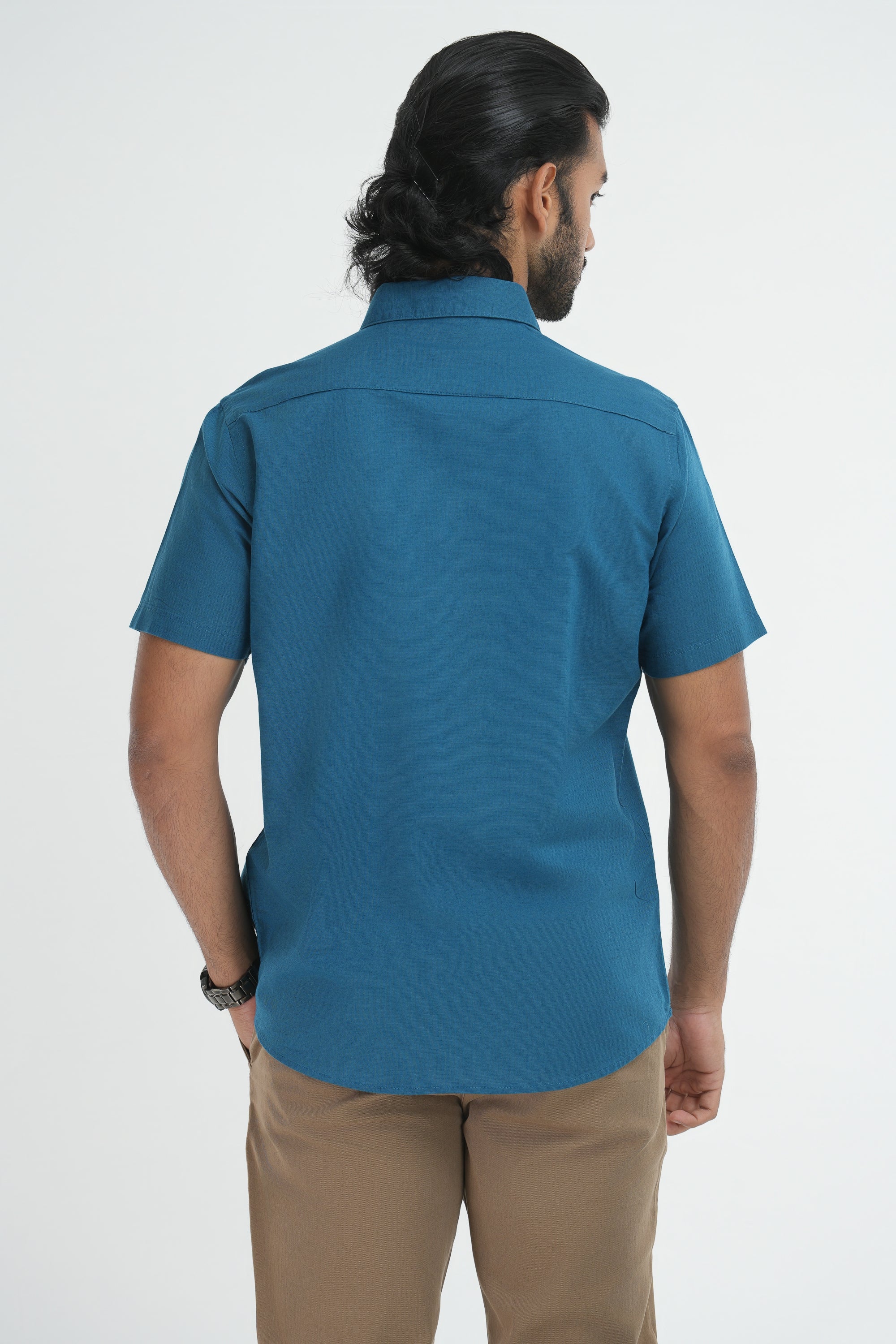 Linen Cotton Shirt - Cobalt Blue