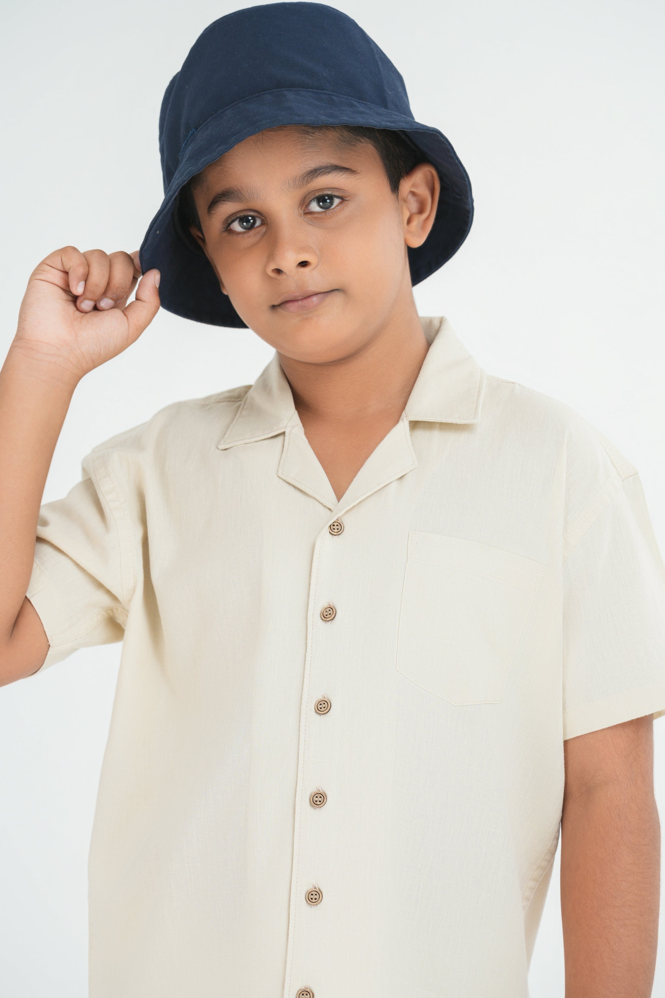 Kids' Linen Co-ord Set – Natural Sand | AnationZ Junior