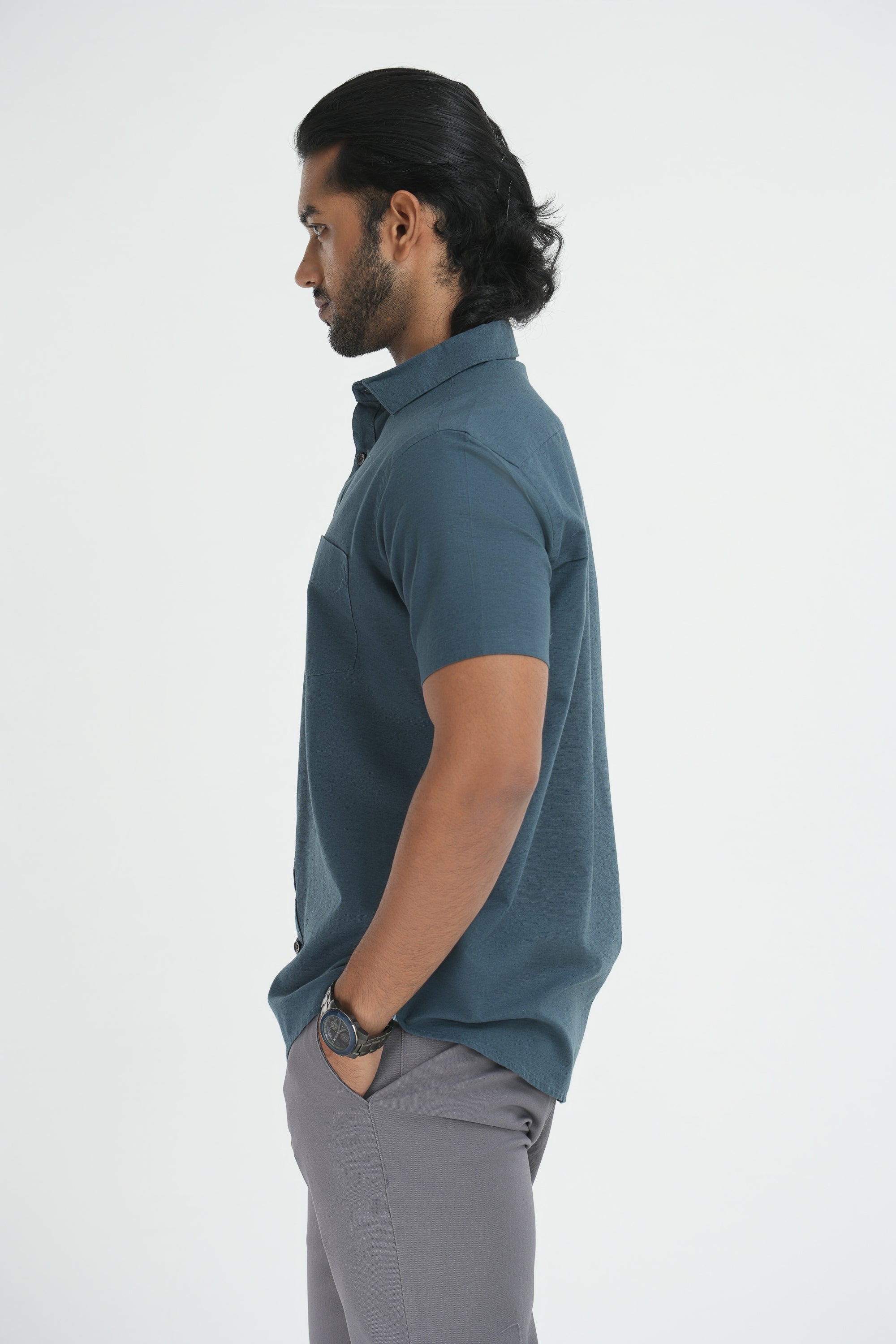 Linen Cotton Shirt - Moss Green