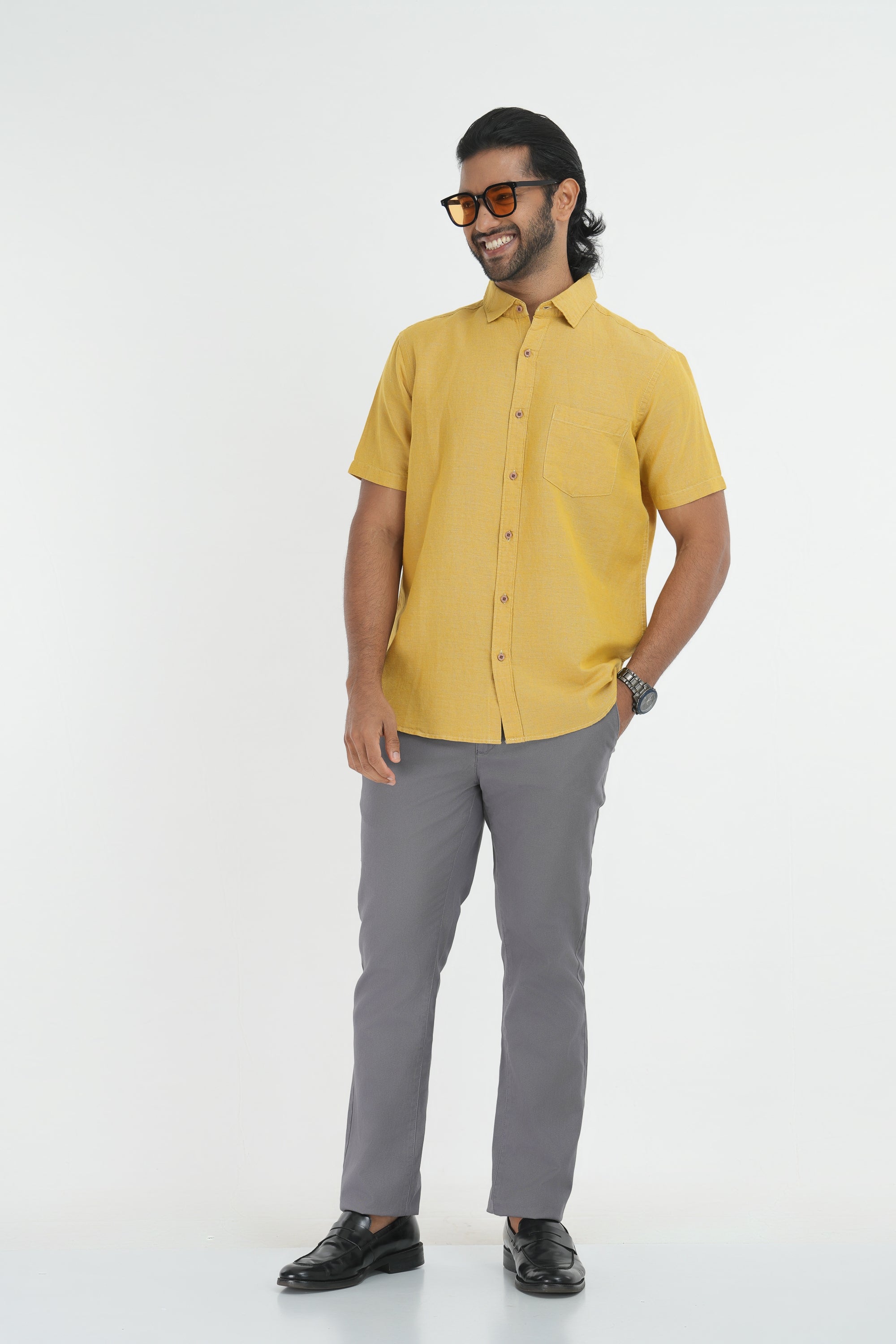 Linen Cotton Shirt - Yellow