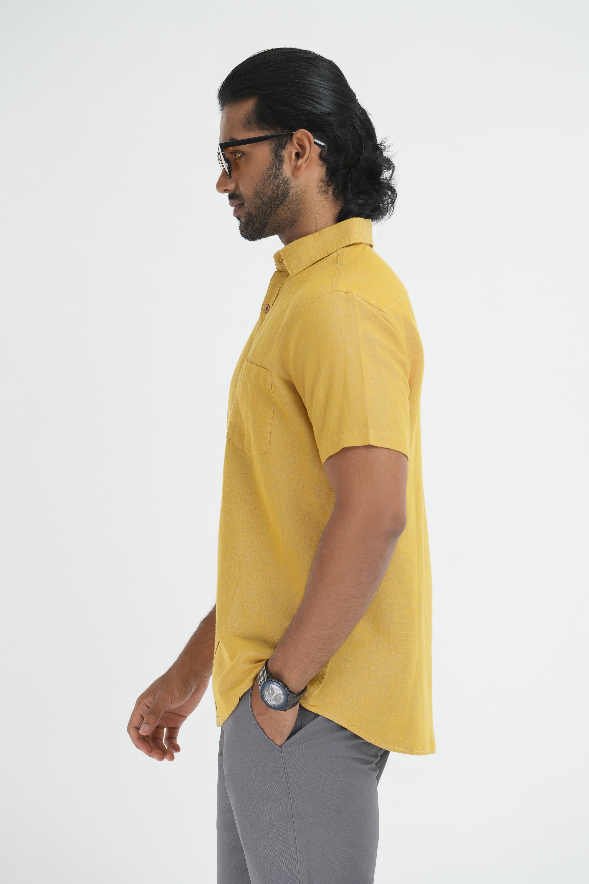 Linen Cotton Shirt - Yellow