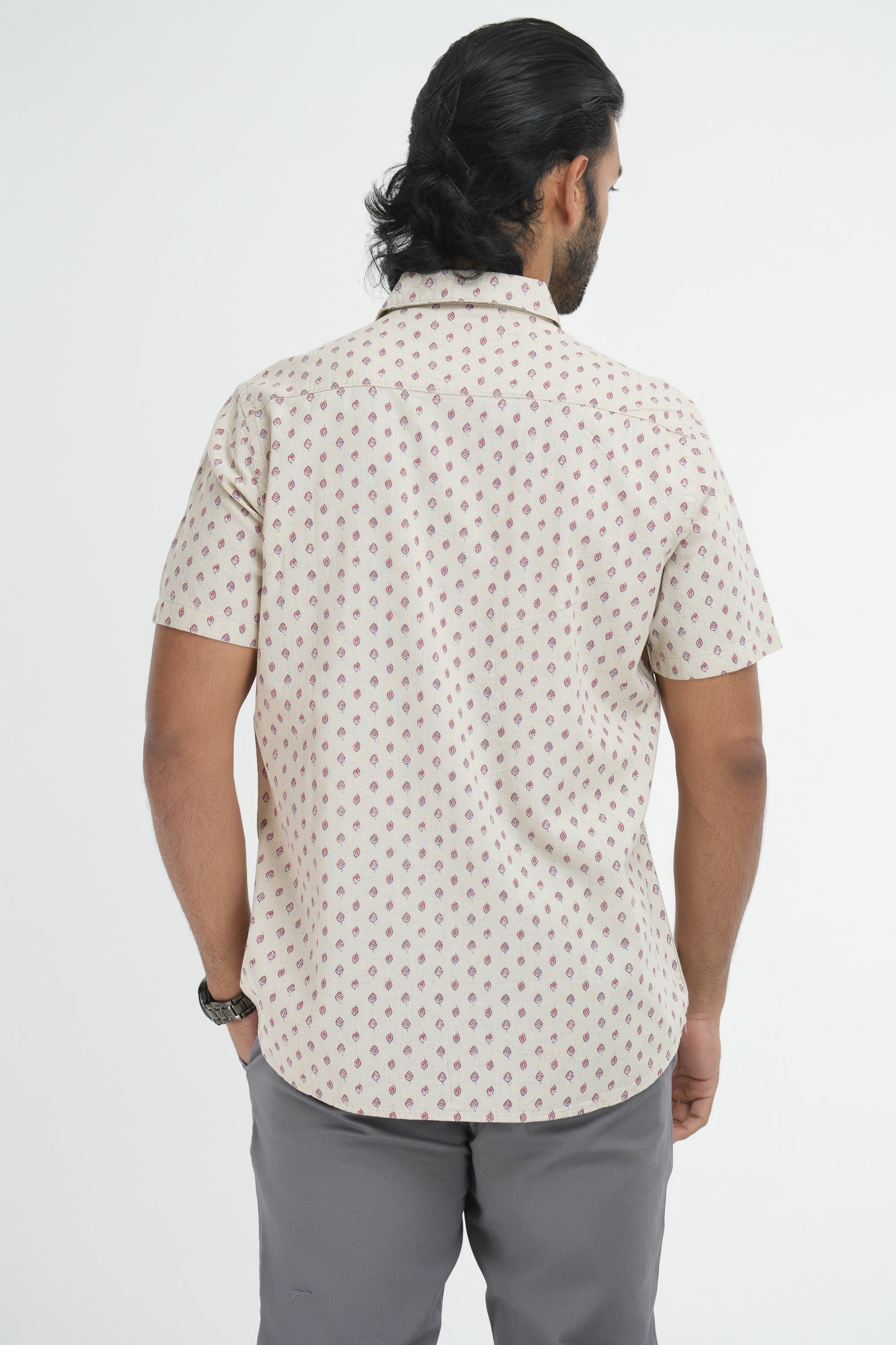 Printed Cotton Shirt - White