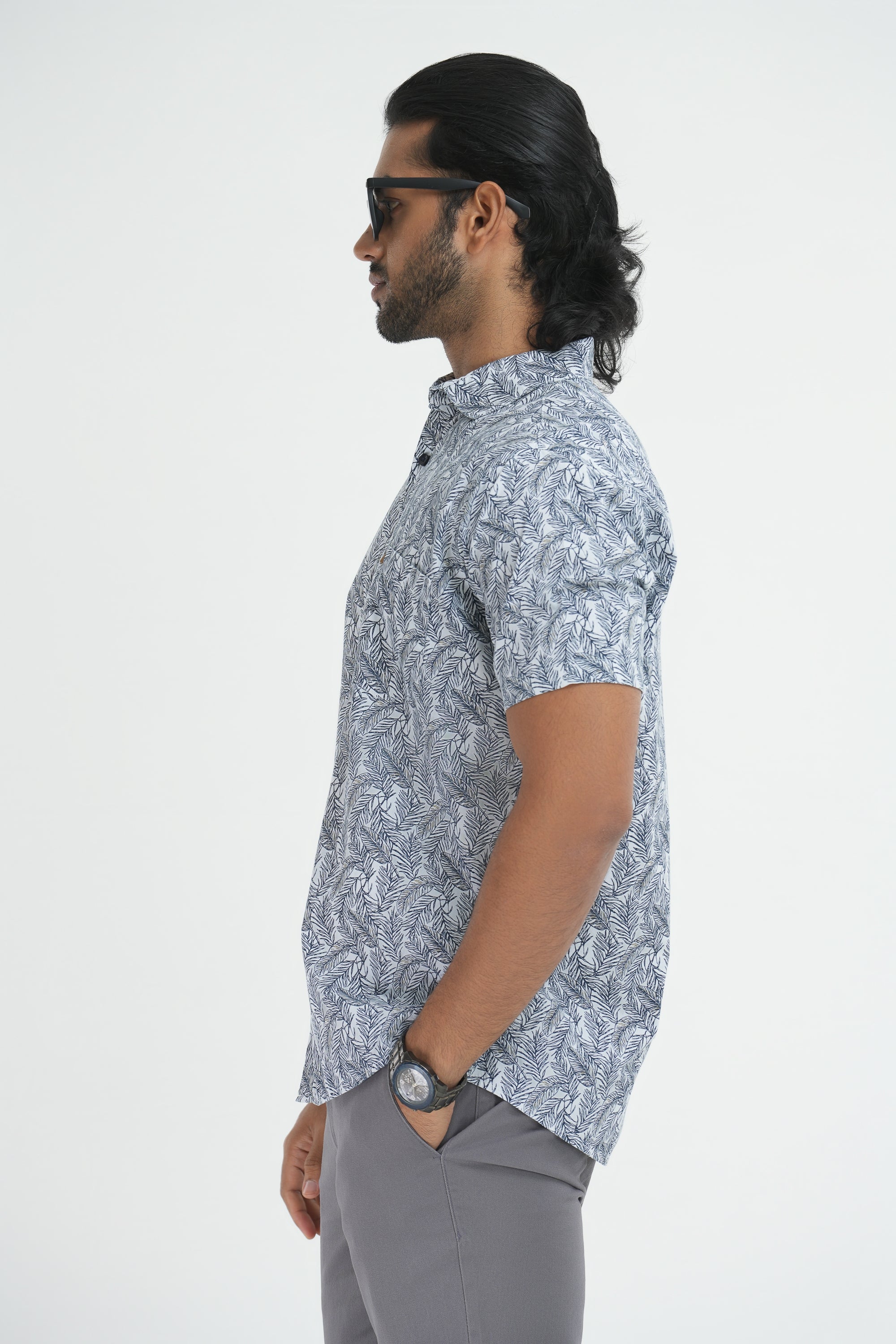 Printed Cotton Shirt - White