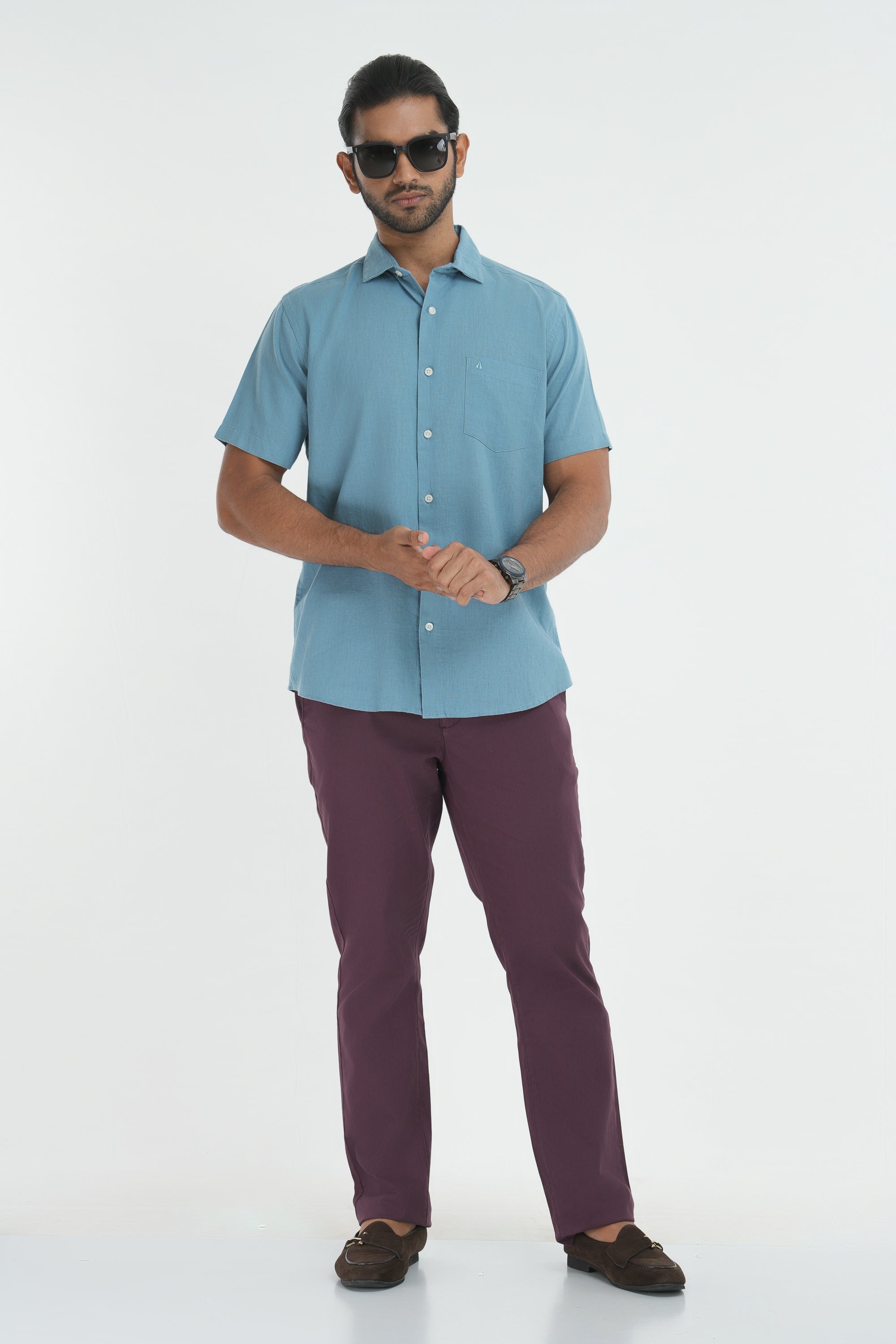 Linen Cotton Shirt - Pastel Blue