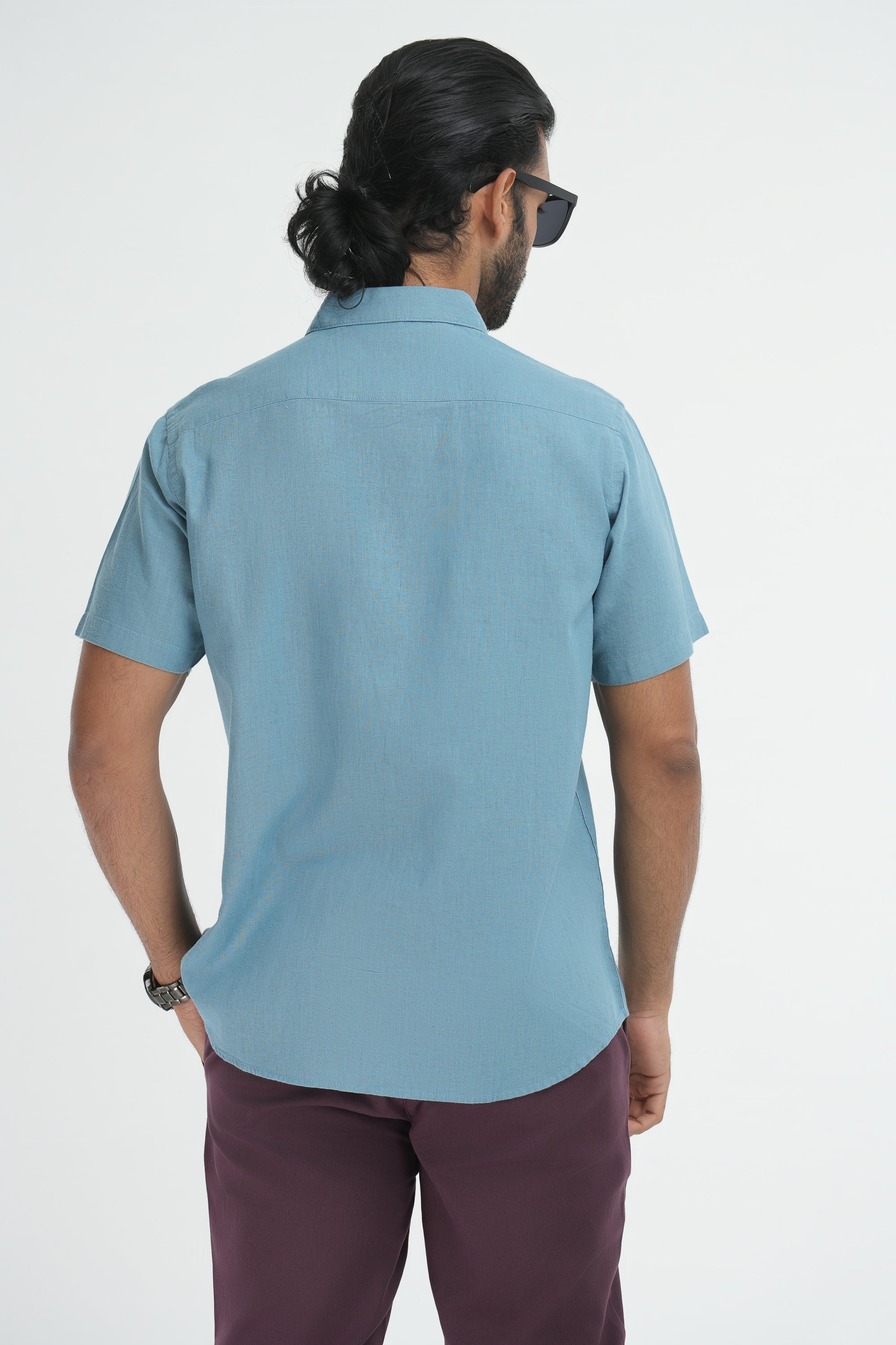 Linen Cotton Shirt - Pastel Blue