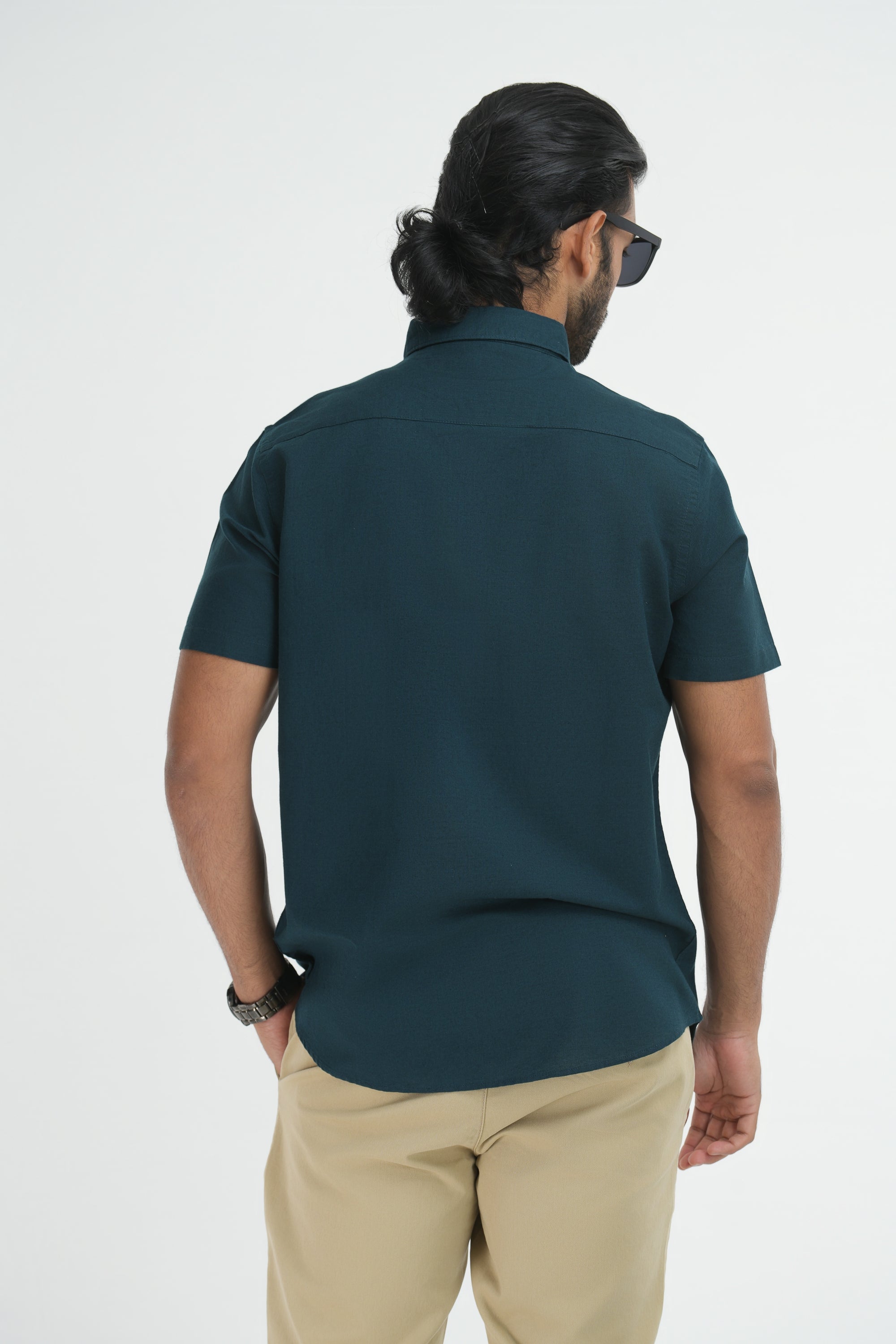 Linen Cotton Shirt - Dark Green