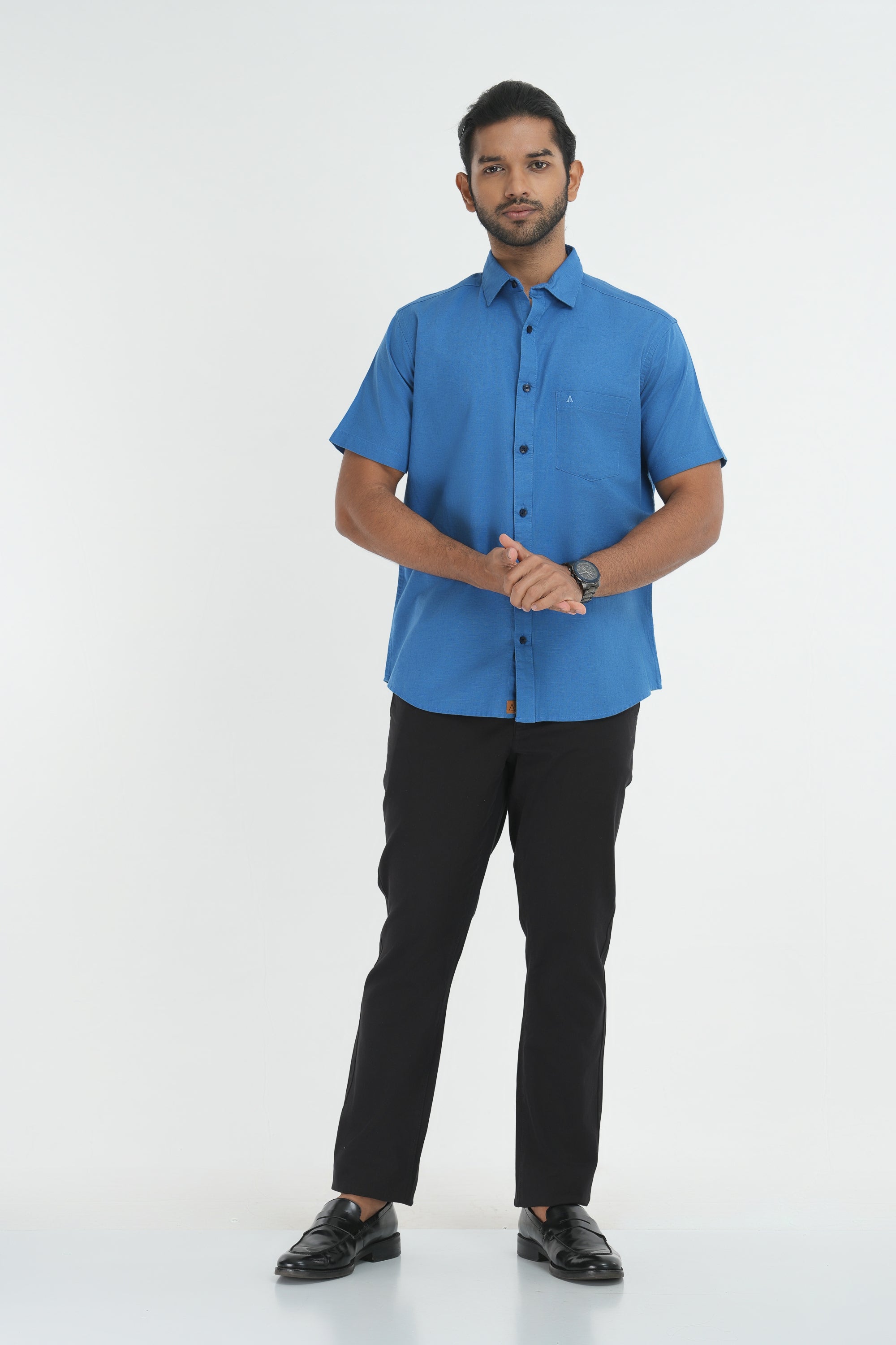 Linen Cotton Shirt - Blue