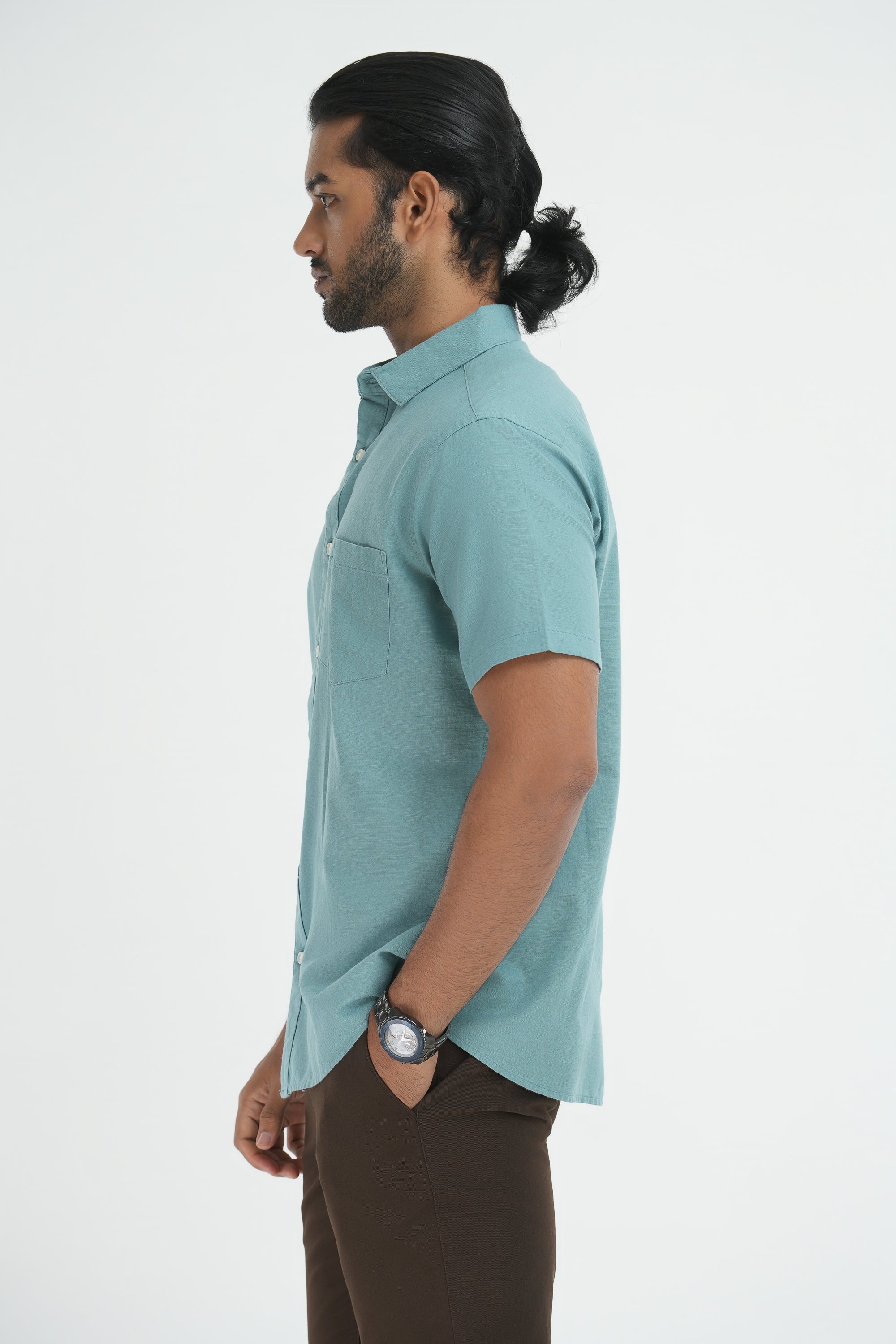 Linen Cotton Shirt - Teal