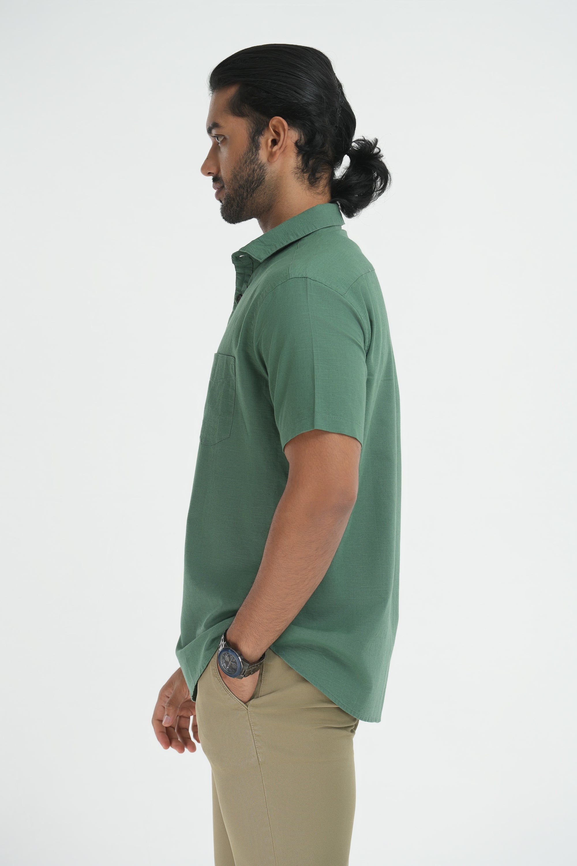 Linen Cotton Shirt - Green