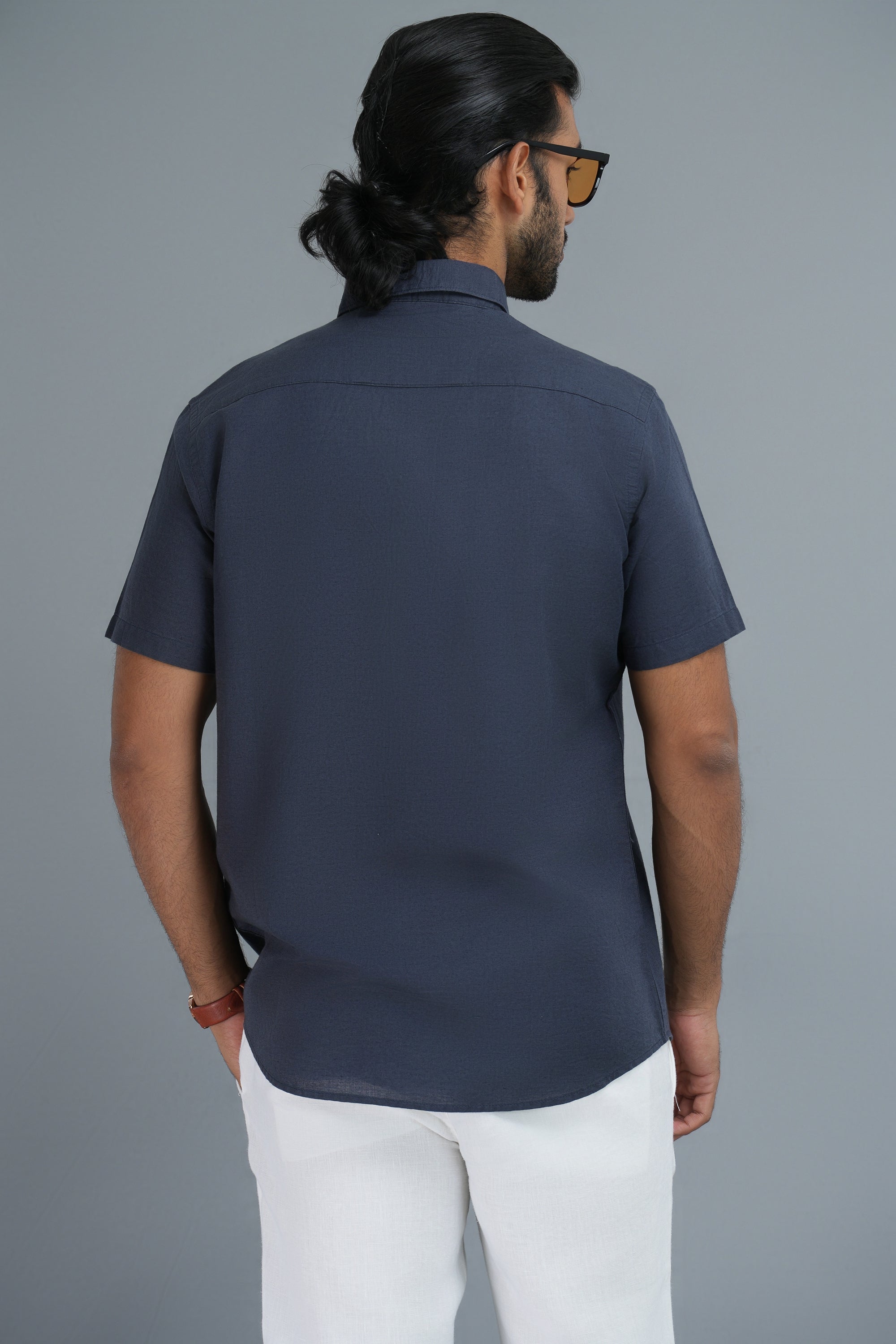 Linen Cotton Shirt - Navy