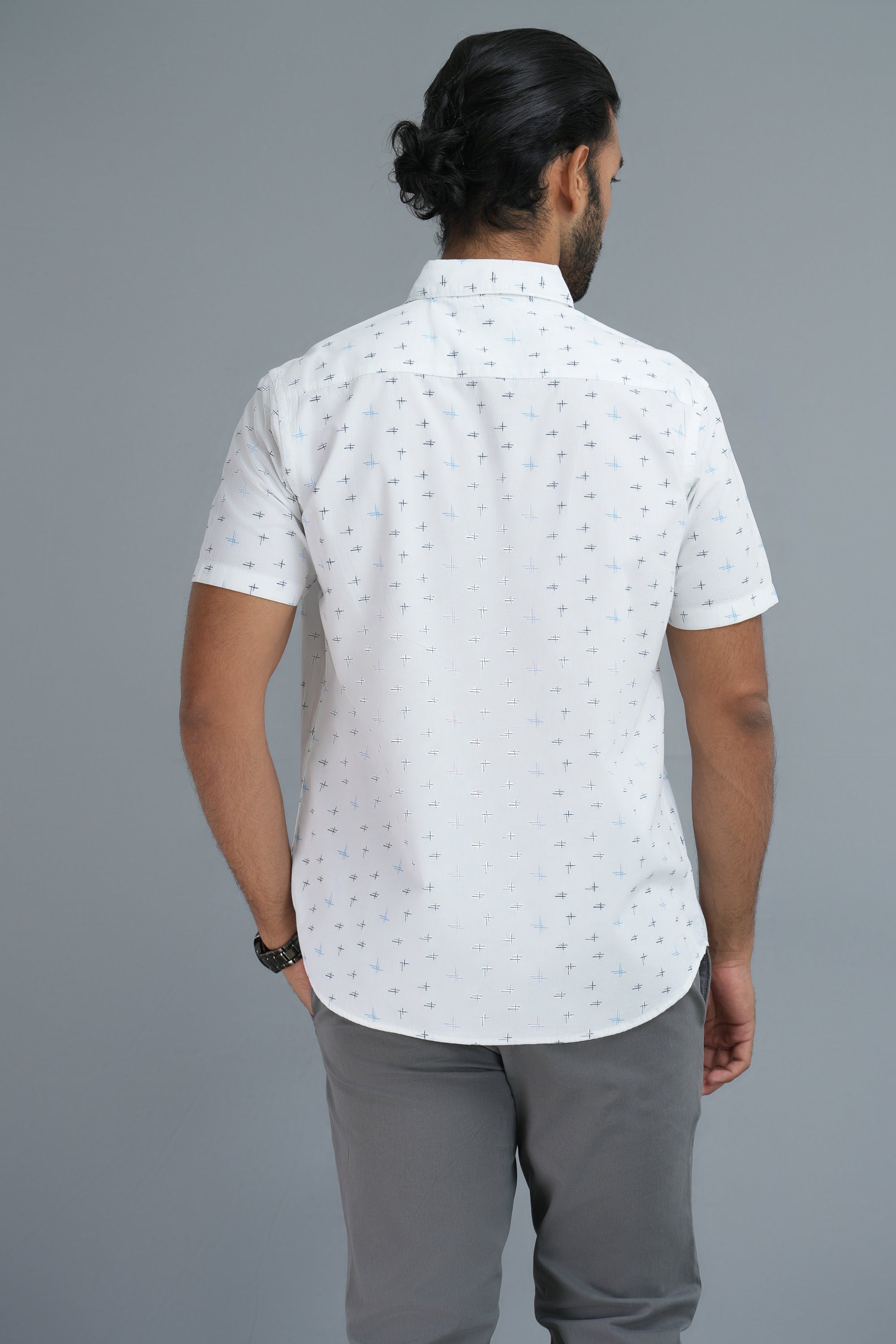 Printed Cotton Shirt - White