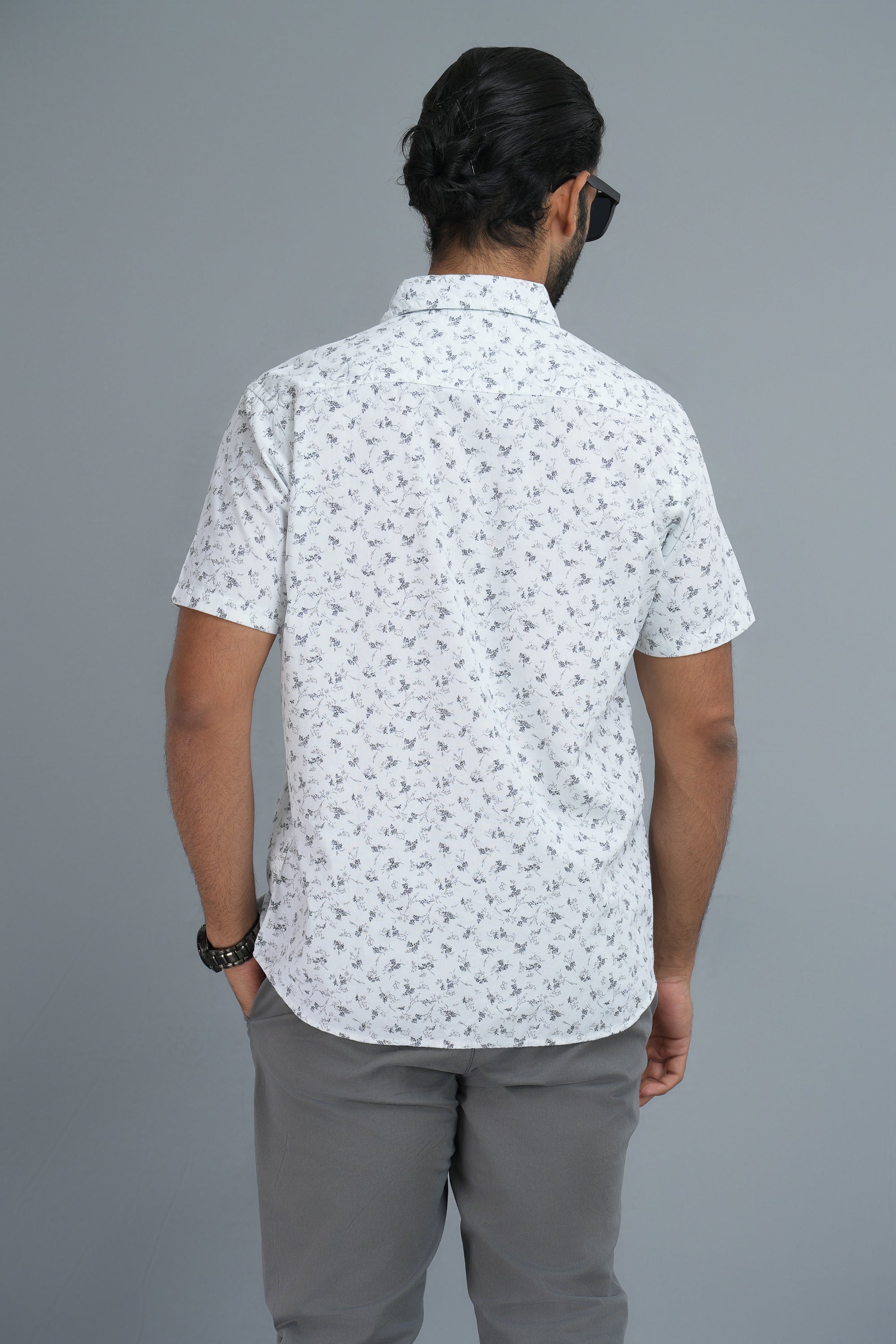 Printed Cotton Shirt - White