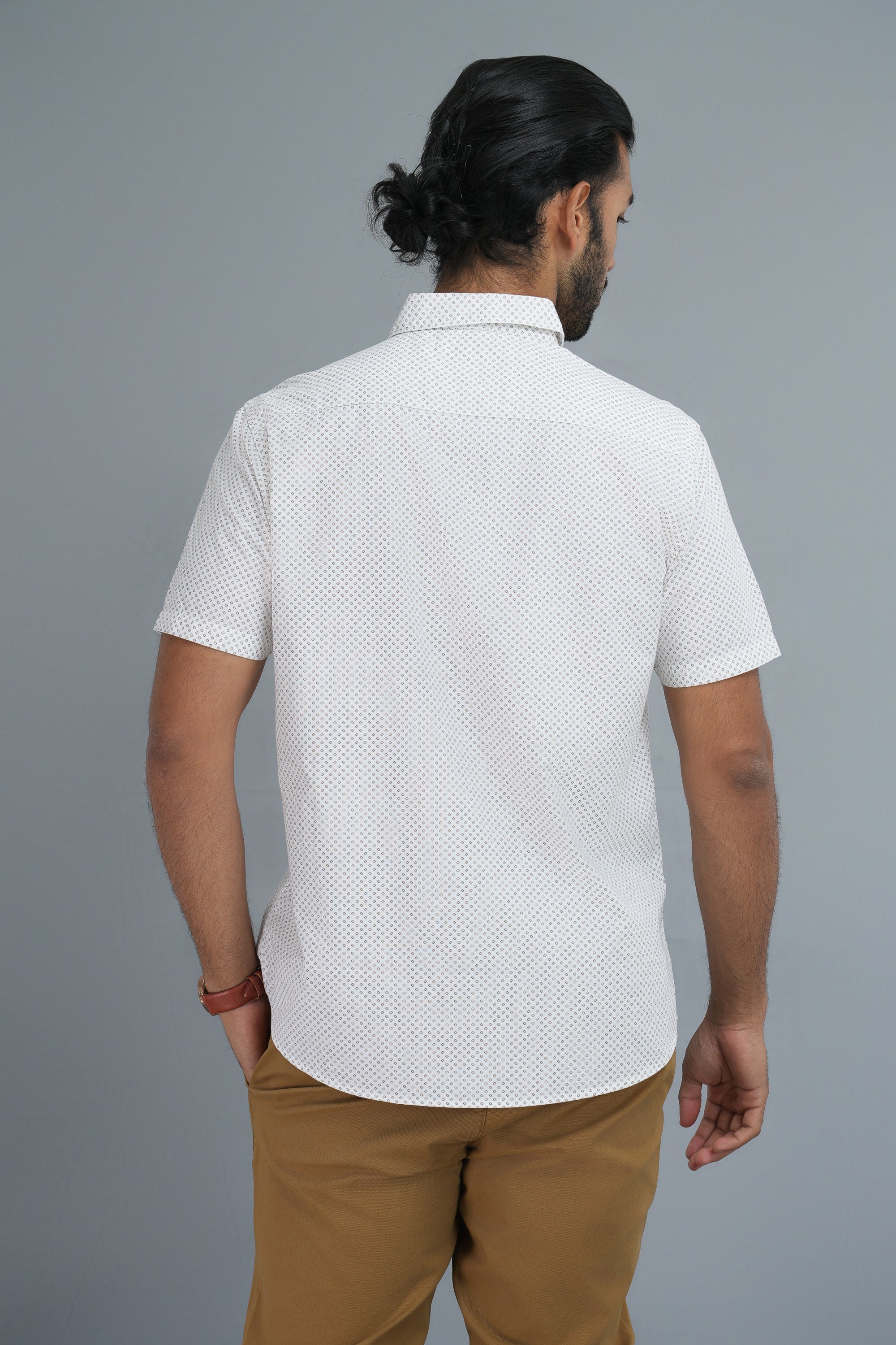 Printed Cotton Shirt - White