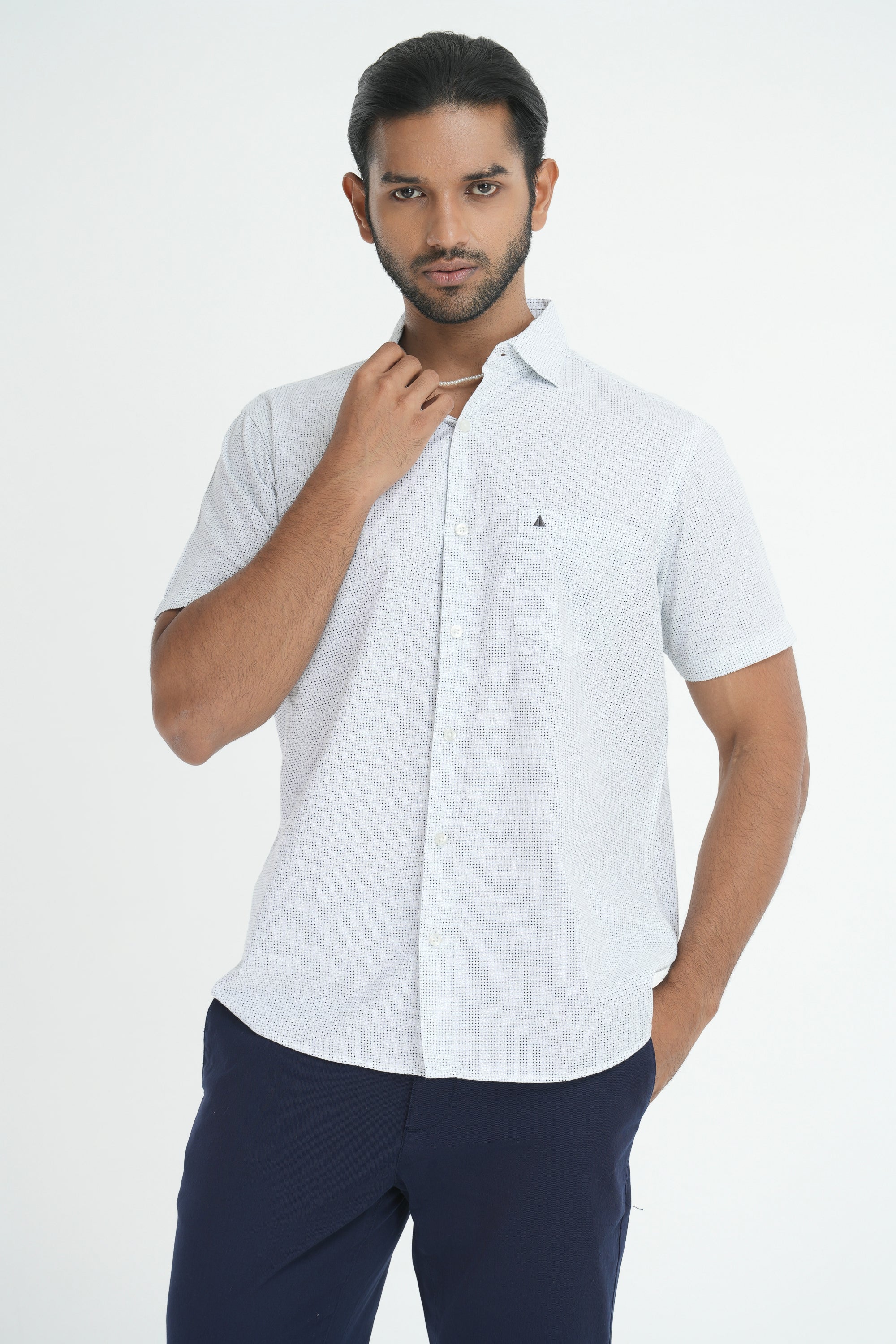 Printed Cotton Shirt - White