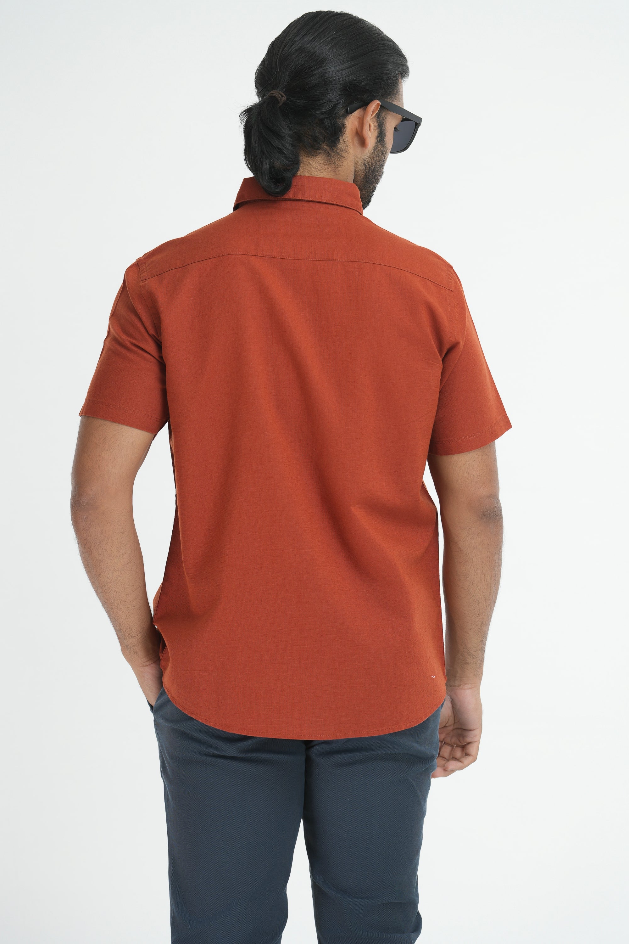 Linen Cotton Shirt - Rust