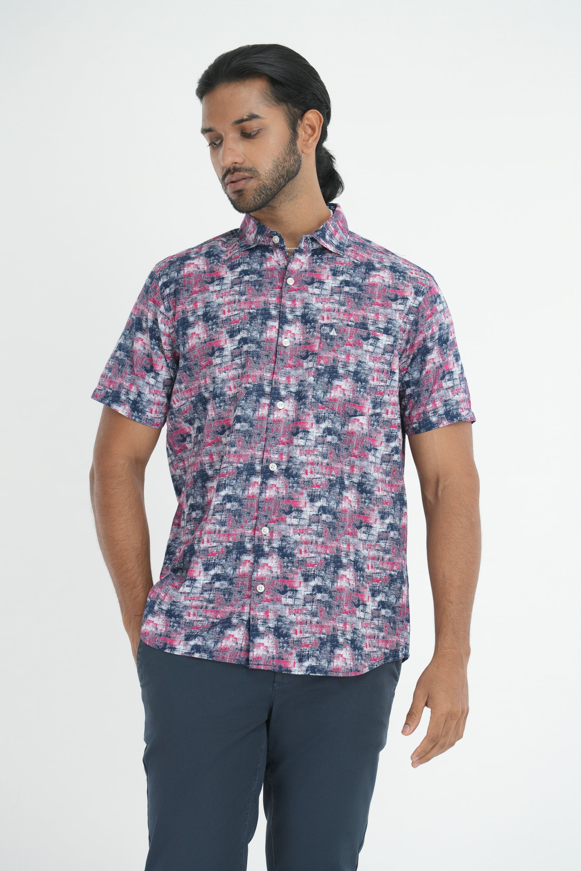 Printed Cotton Shirt - Pink