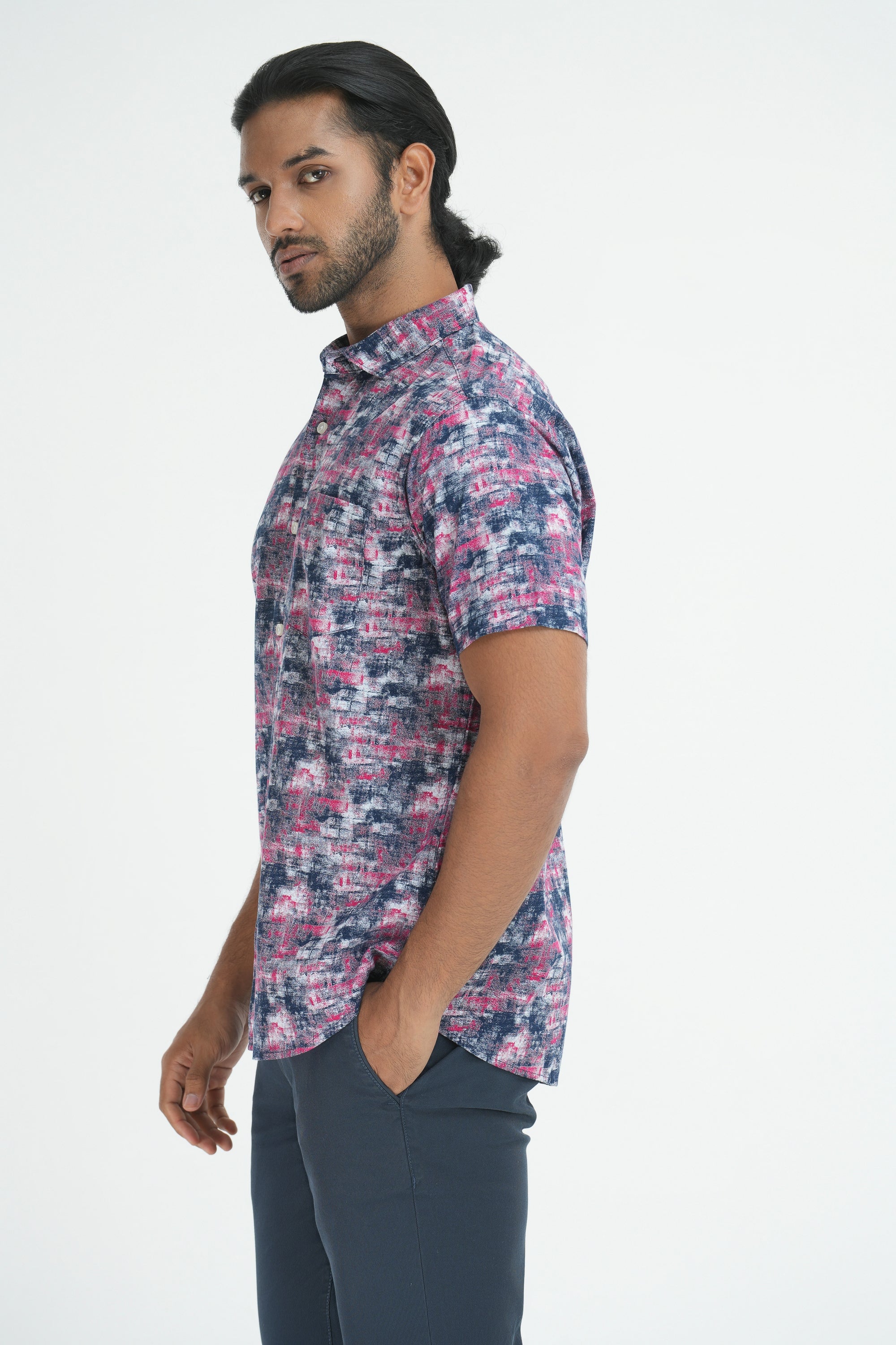 Printed Cotton Shirt - Pink