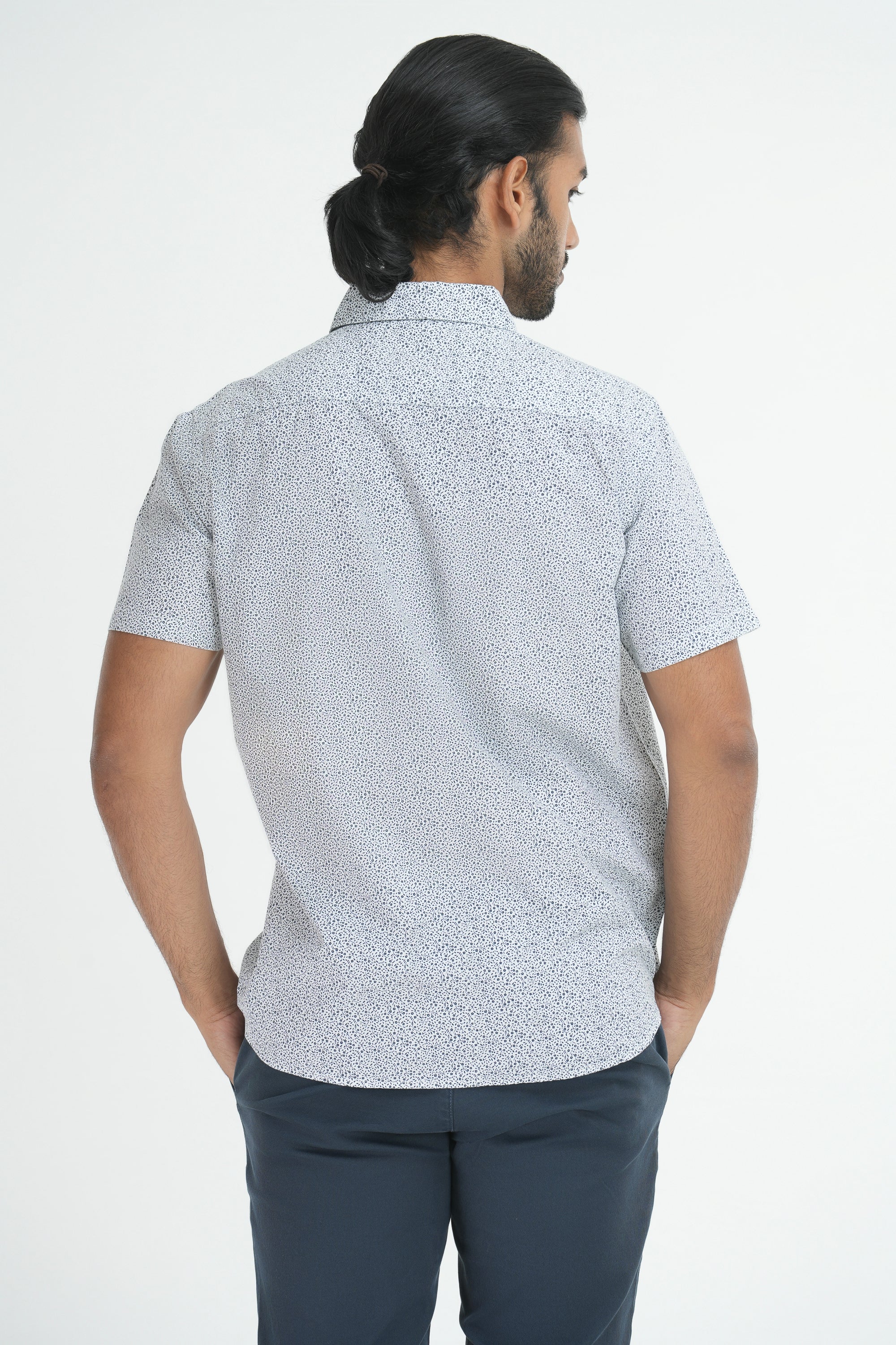 Printed Cotton Shirt - White