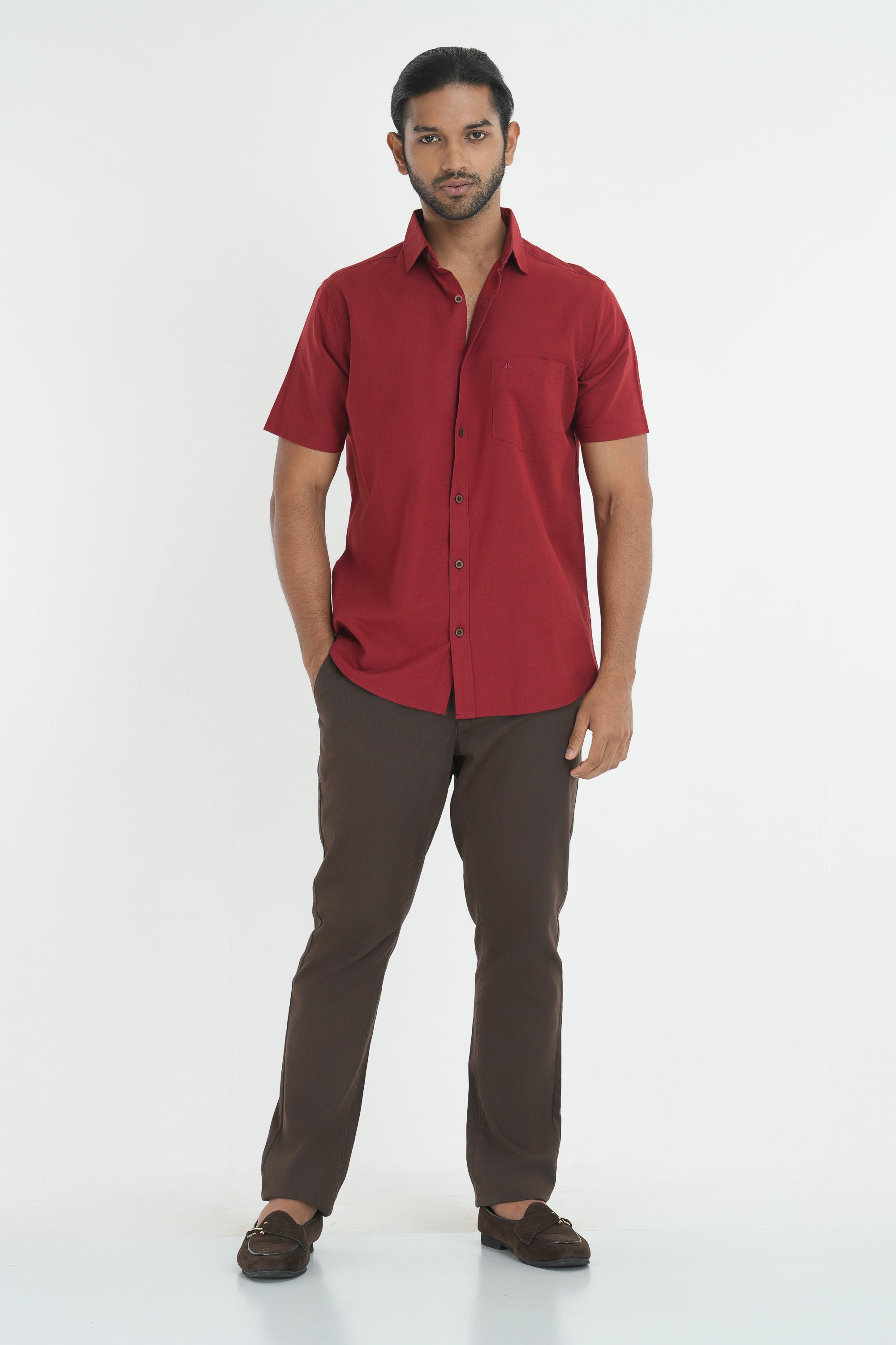 Linen Cotton Shirt - Red