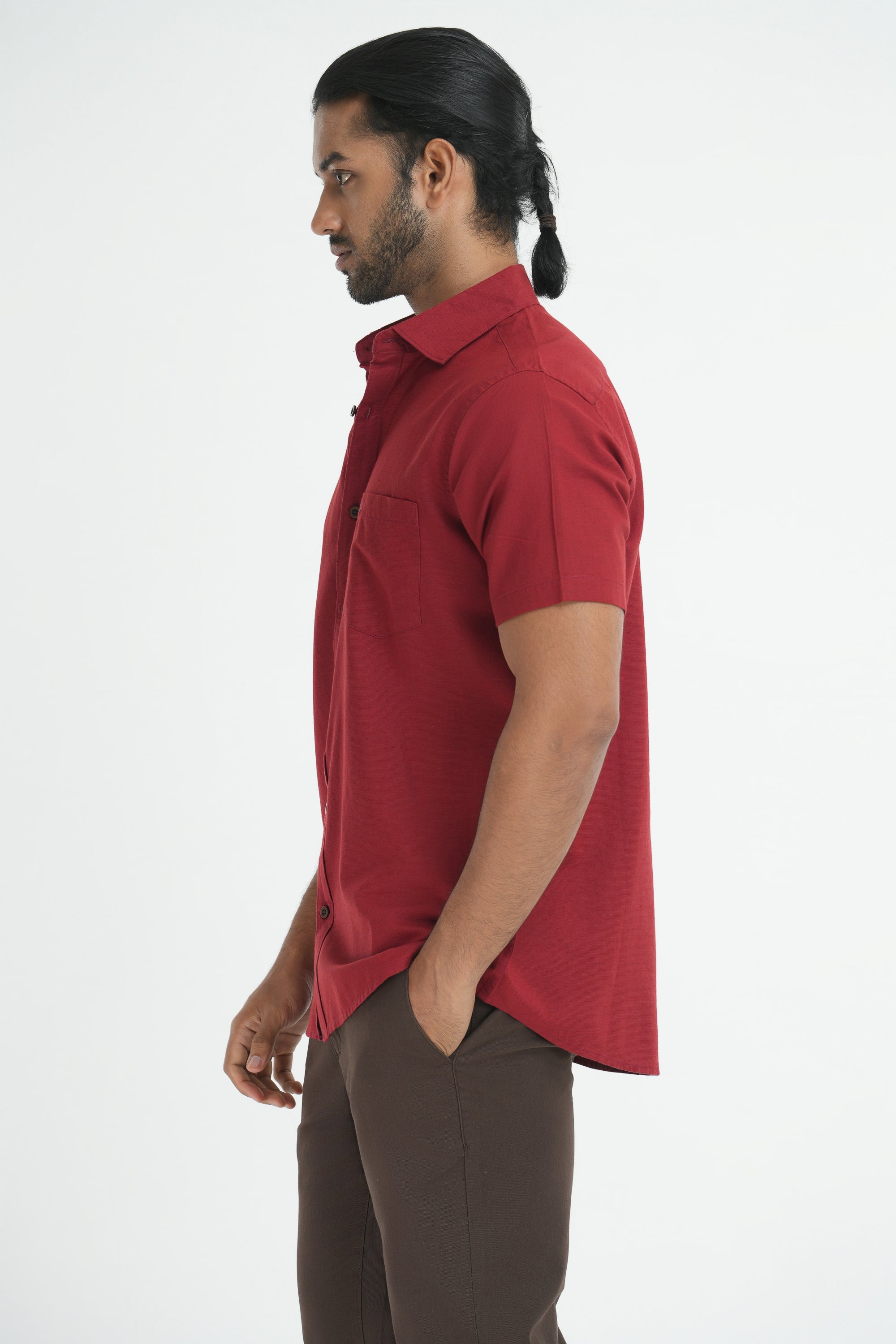 Linen Cotton Shirt - Red