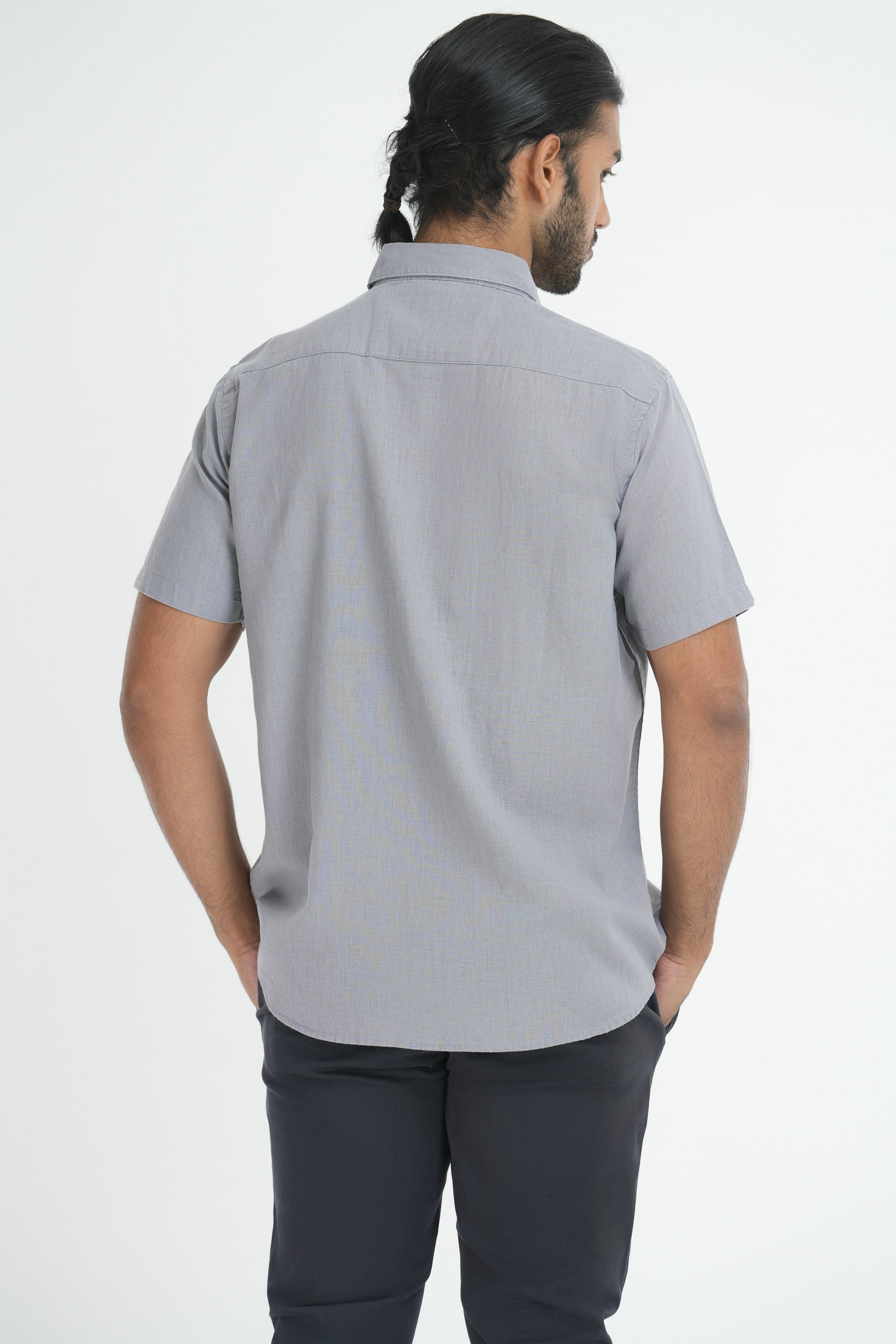 Linen Cotton Shirt - Light Grey