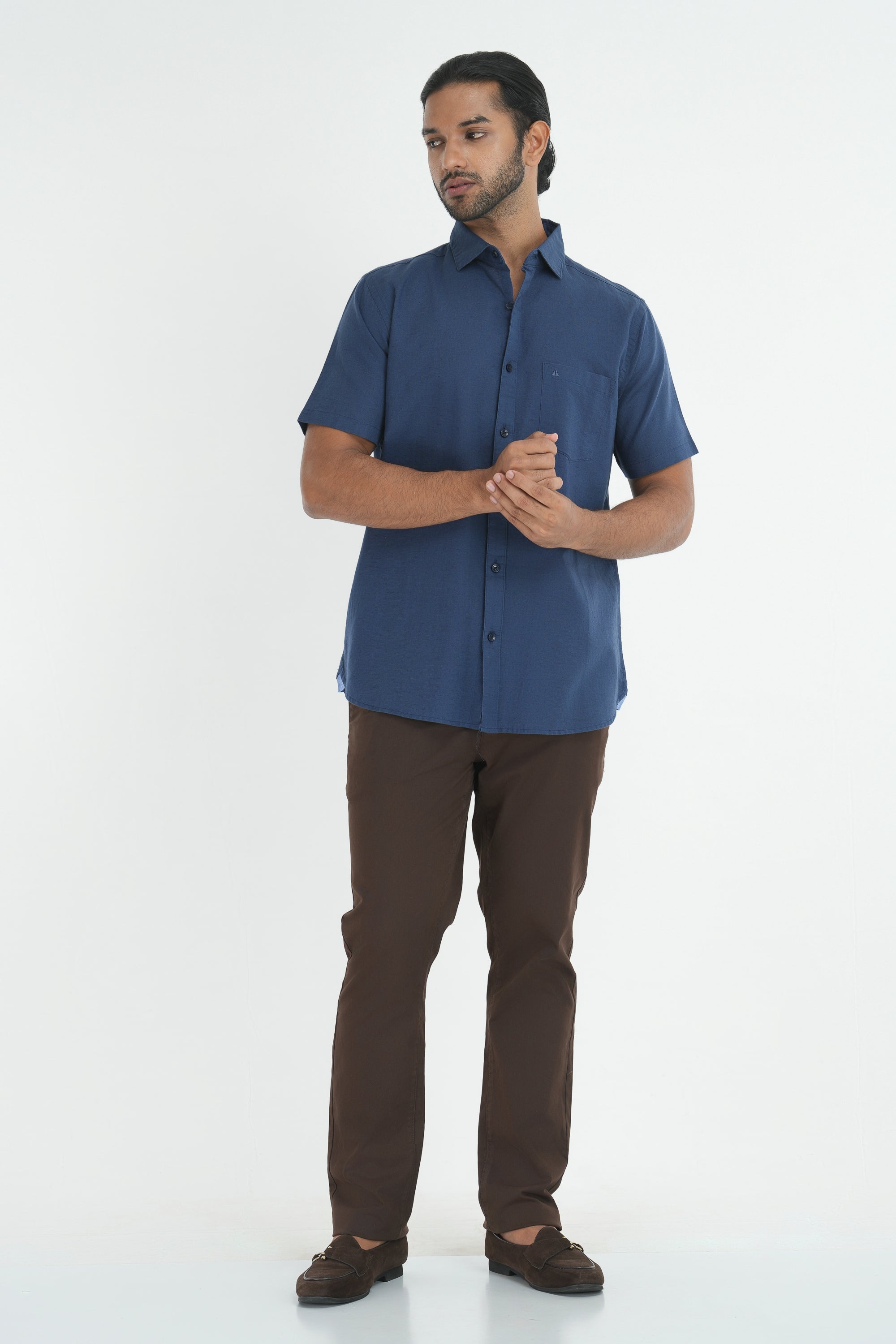 Linen Cotton Shirt - Blue