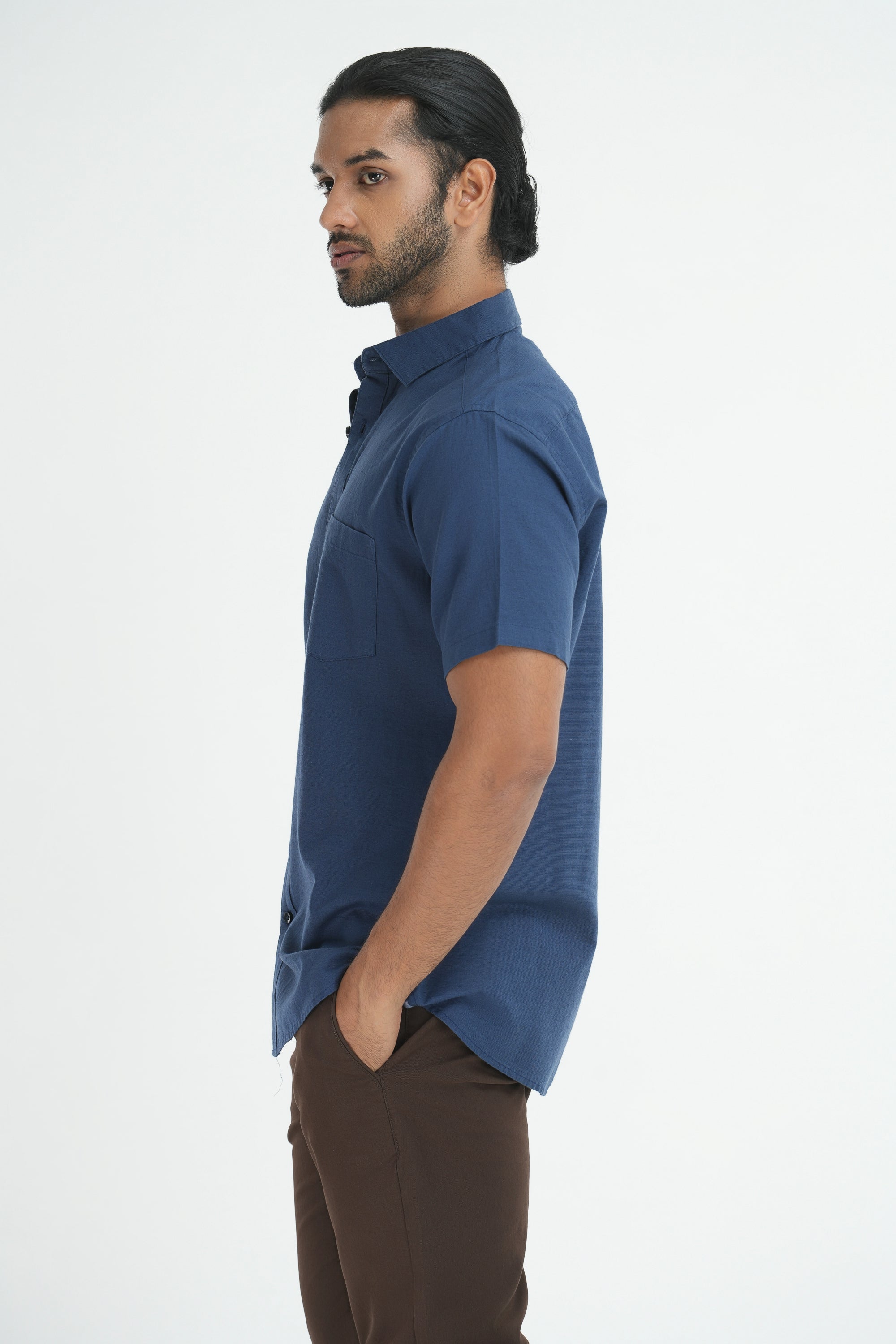 Linen Cotton Shirt - Blue