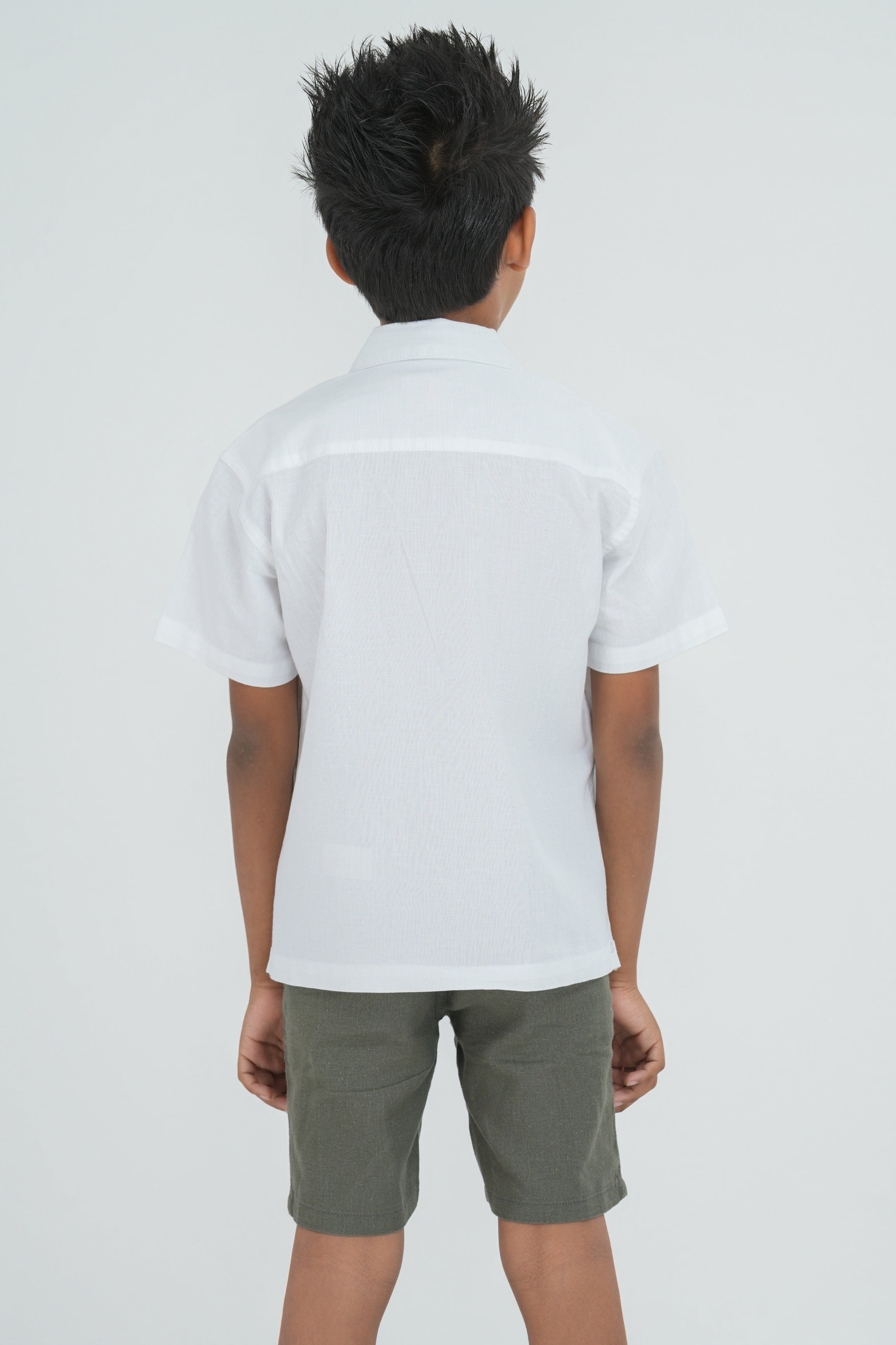 Kids' Linen Cotton Shirt – Natural White | AnationZ Junior