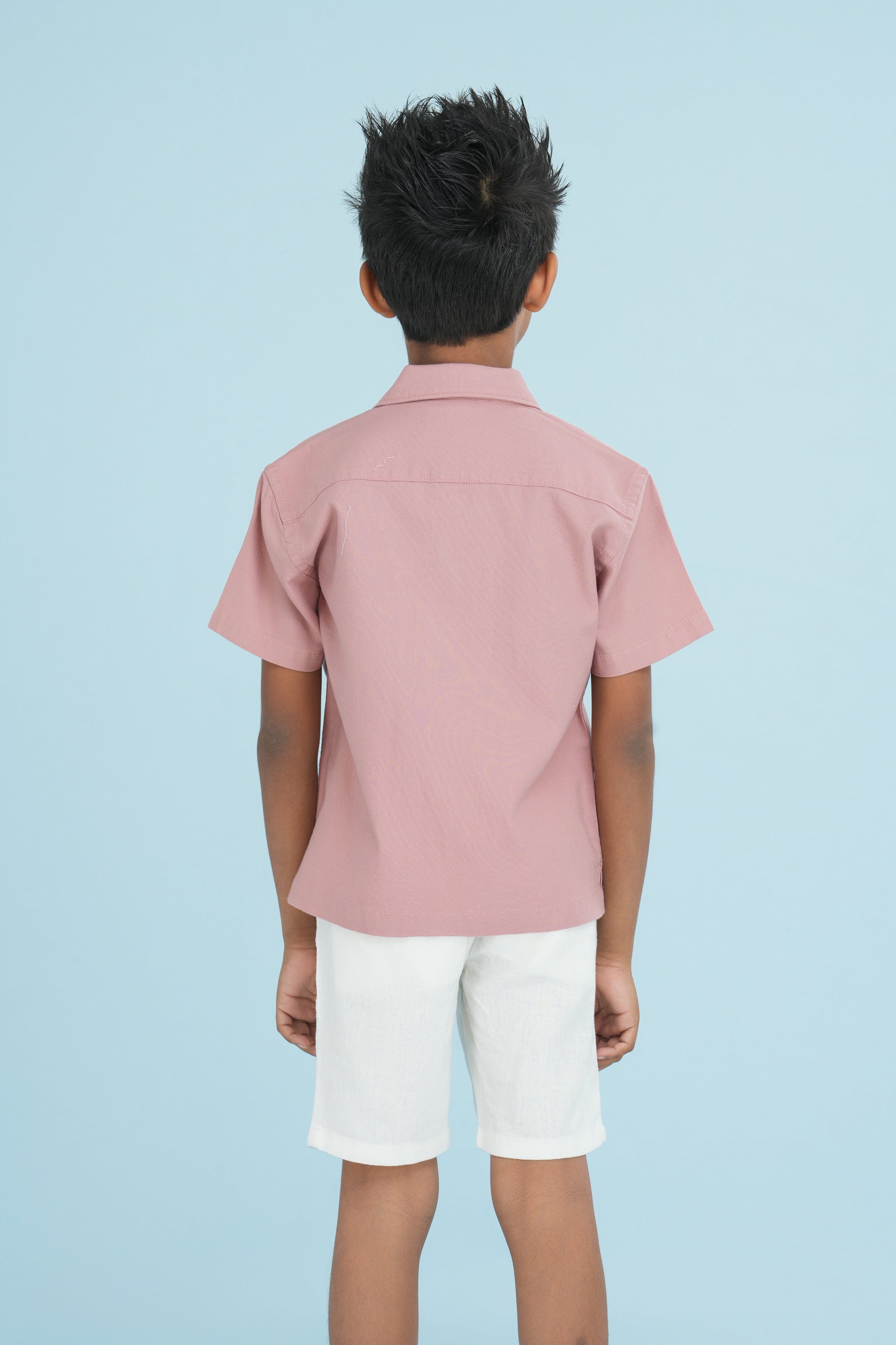 Kids' Cuban Collar Cotton Shirt – Pink | AnationZ Junior