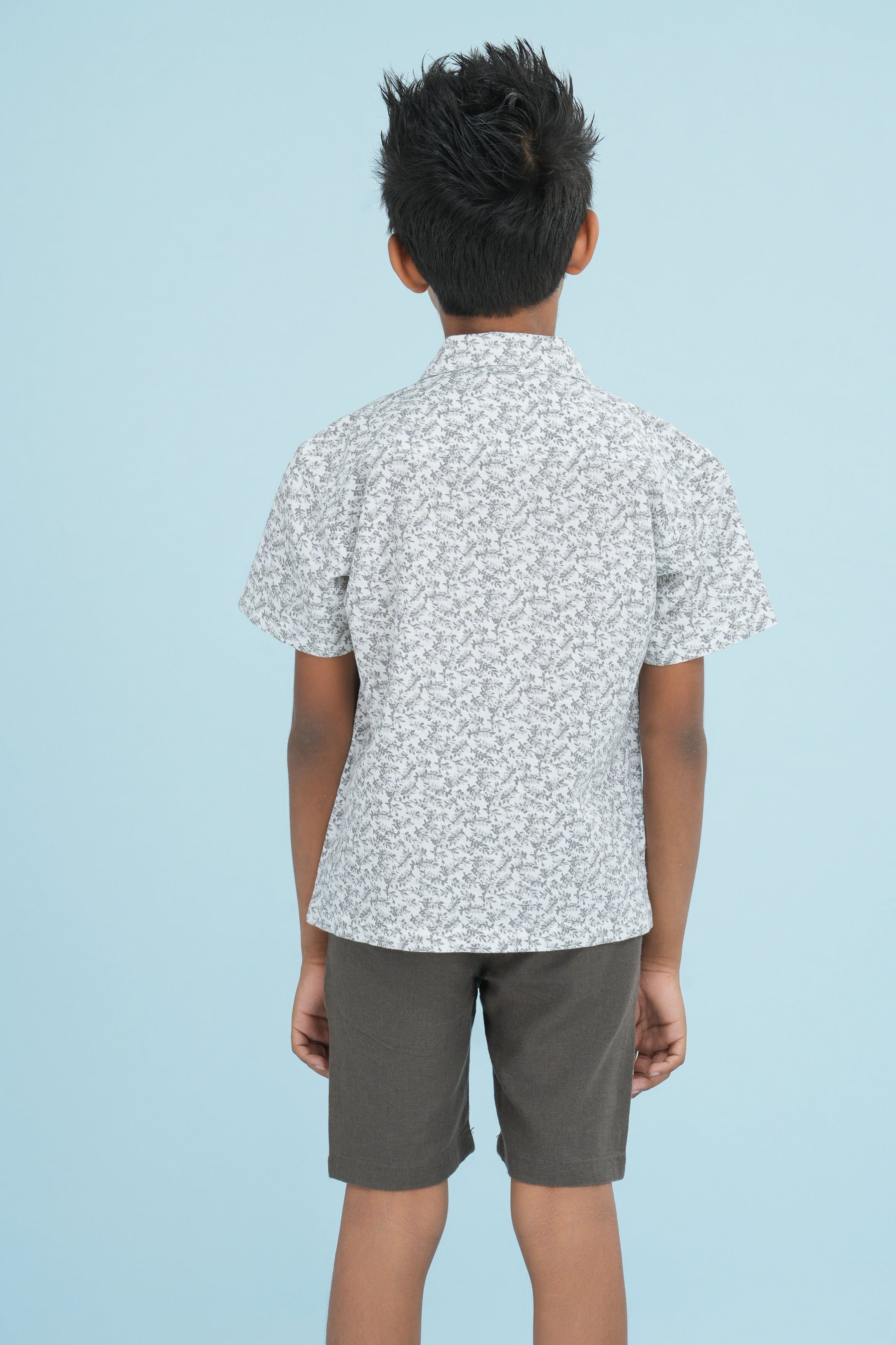 Kids’ Printed Shirt – Monochrome Floral | AnationZ Junior