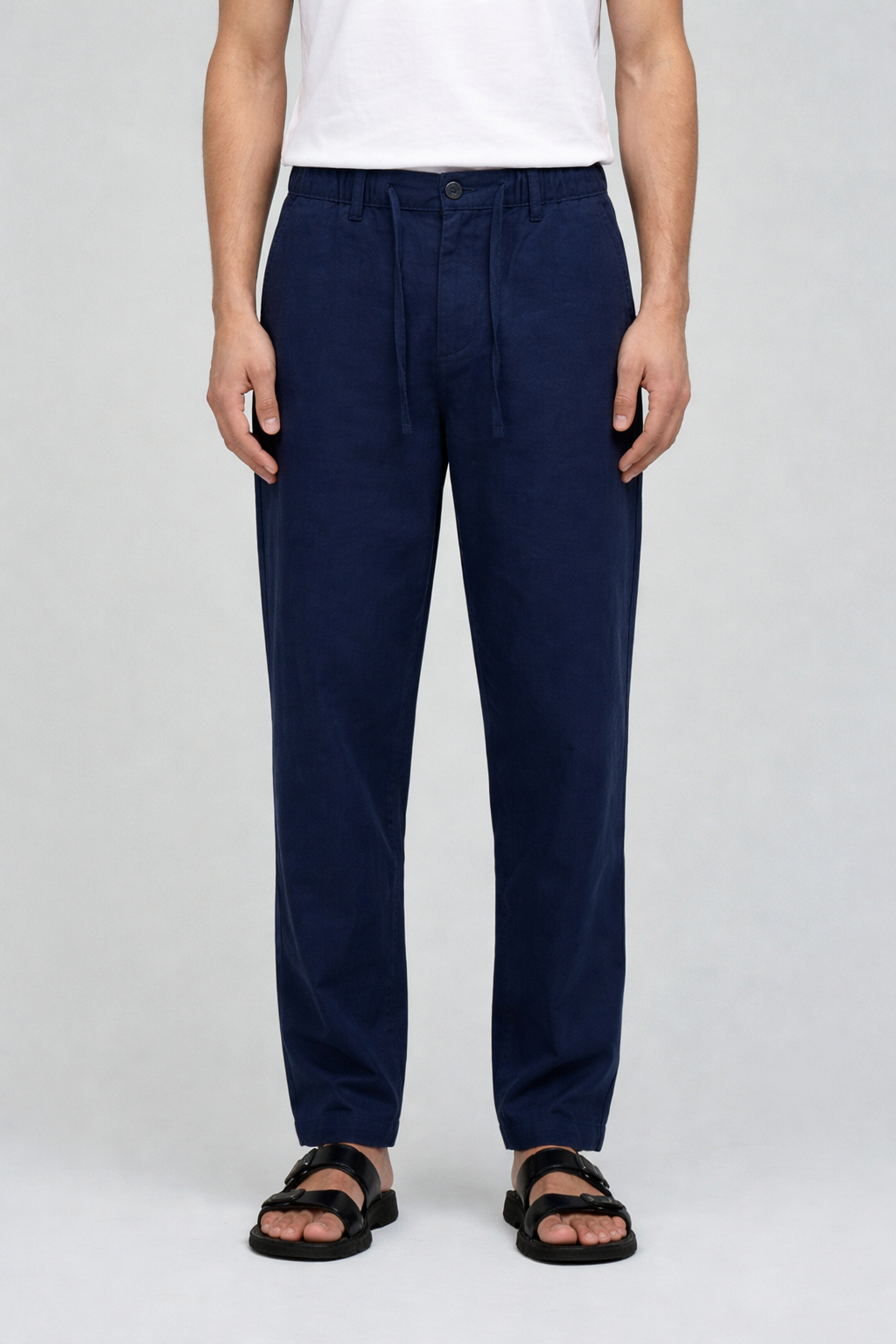 Linen Blend Relaxed Pant – Deep Atlantic