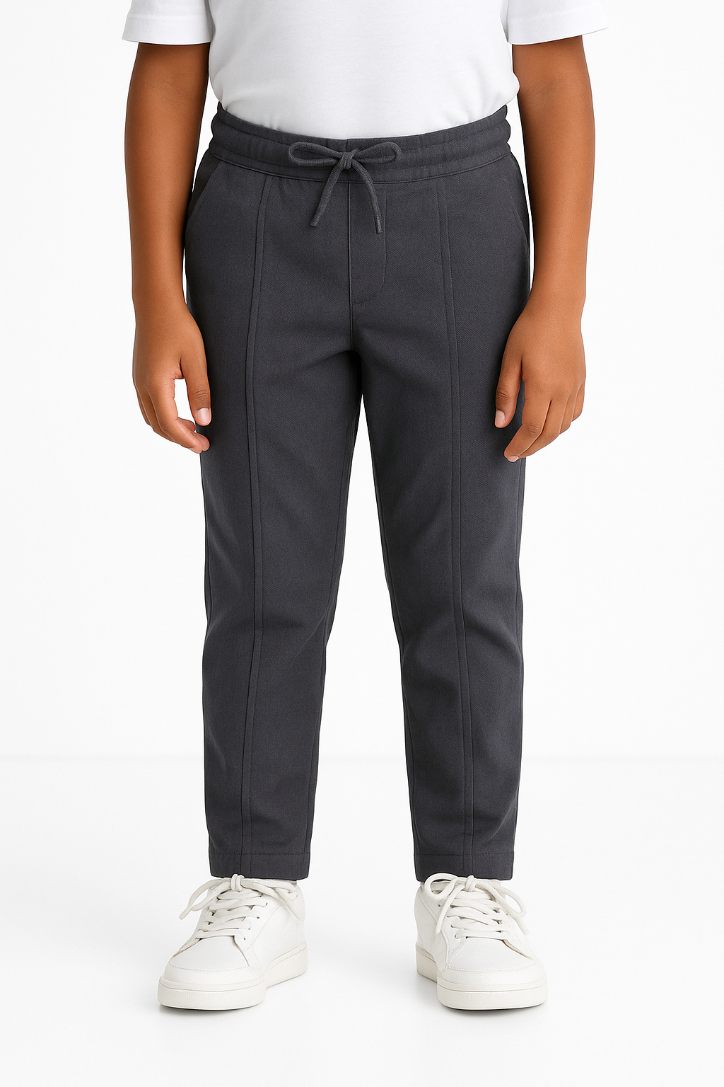 Kids' Regular Linen Cotton Pant – Charcoal | AnationZ Junior