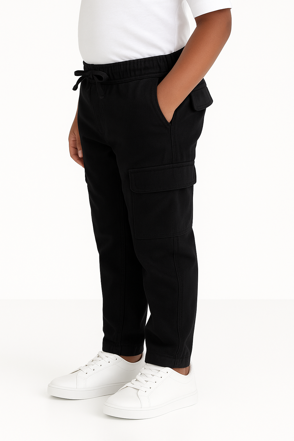 Kids' Cargo Twill Essential Pant – Black | AnationZ Junior